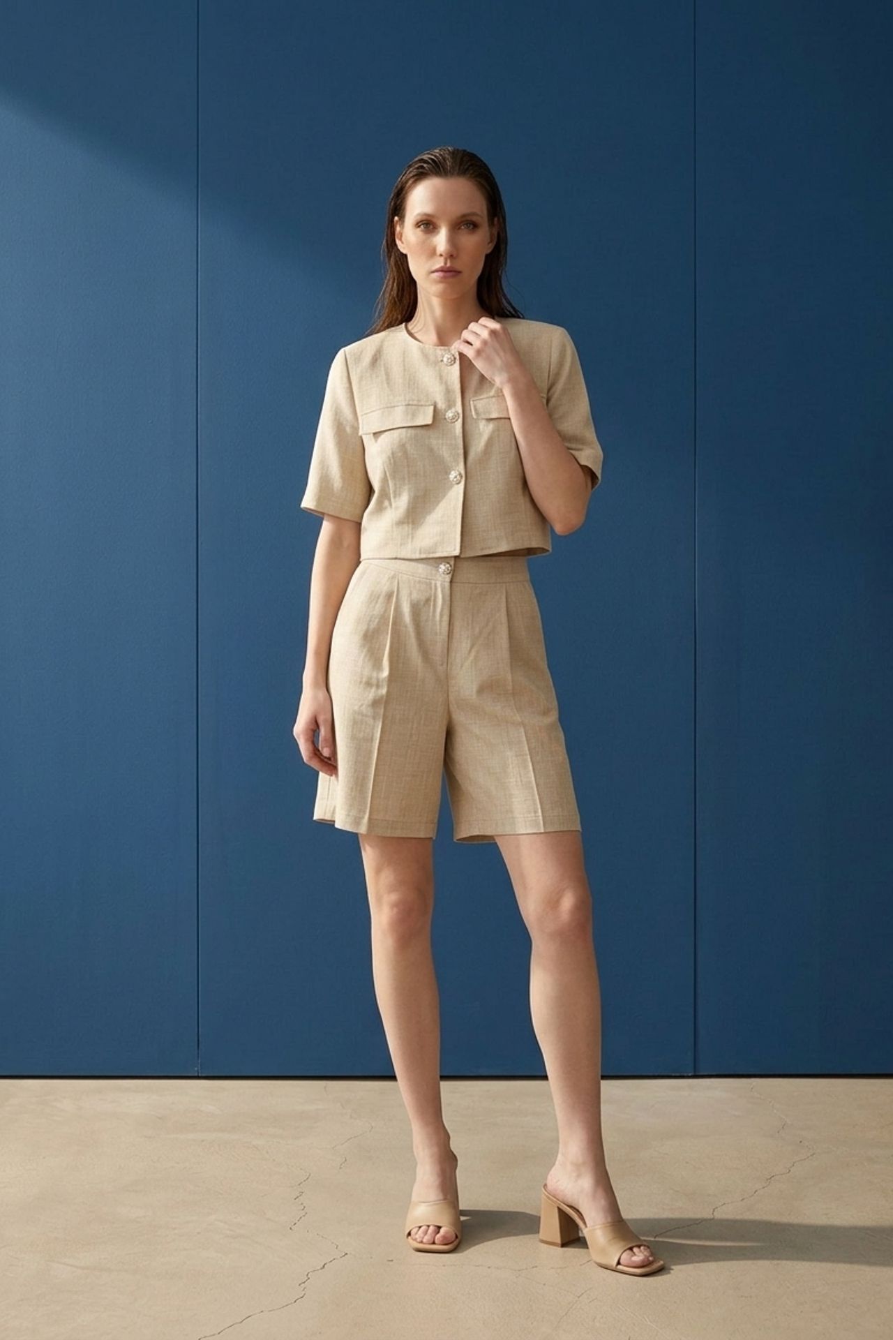 MY FASHION Cotton Poplin Shirt and Shorts Set 4