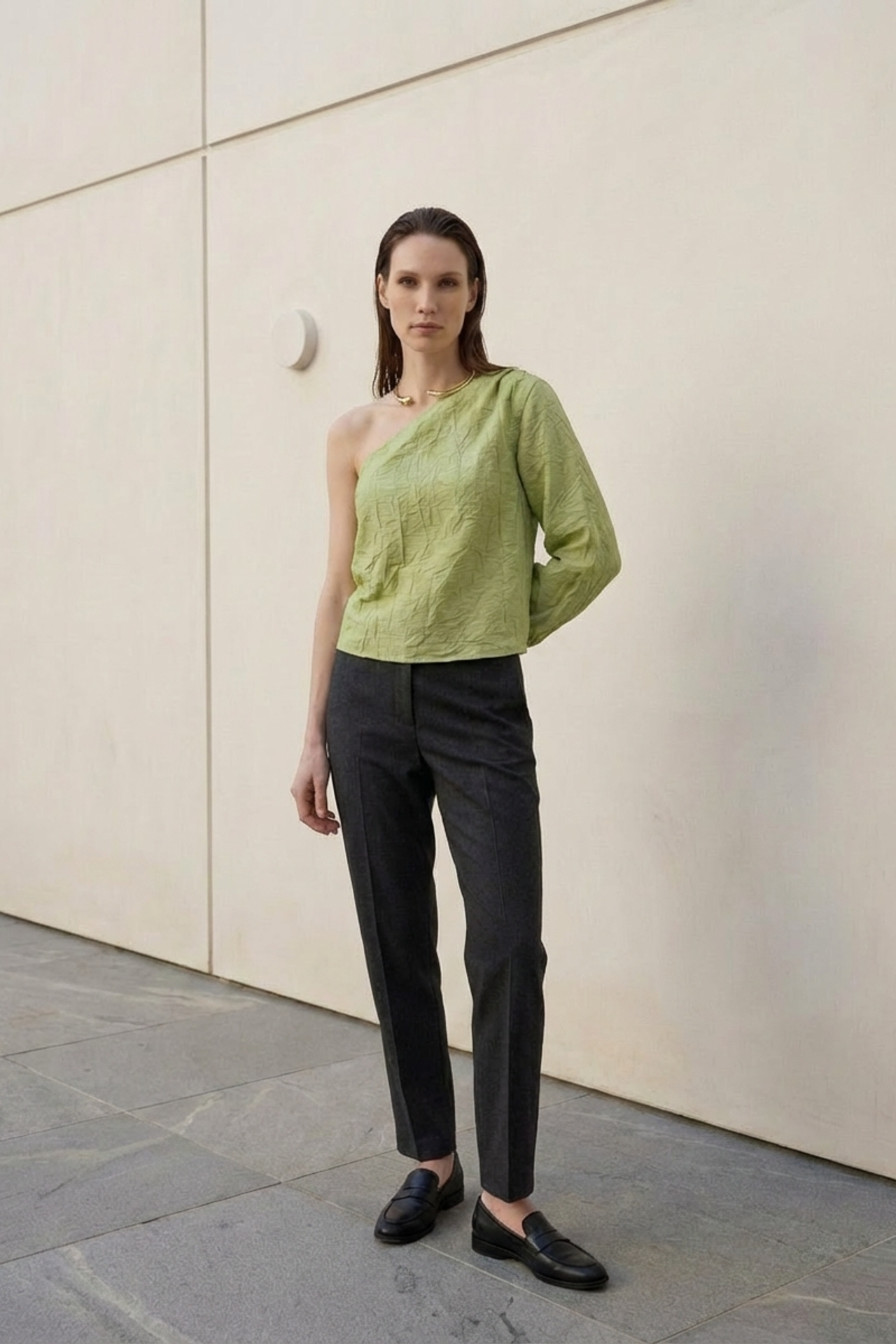 MY FASHION Off-Shoulder Cut-Out Cotton Poplin Blouse 6