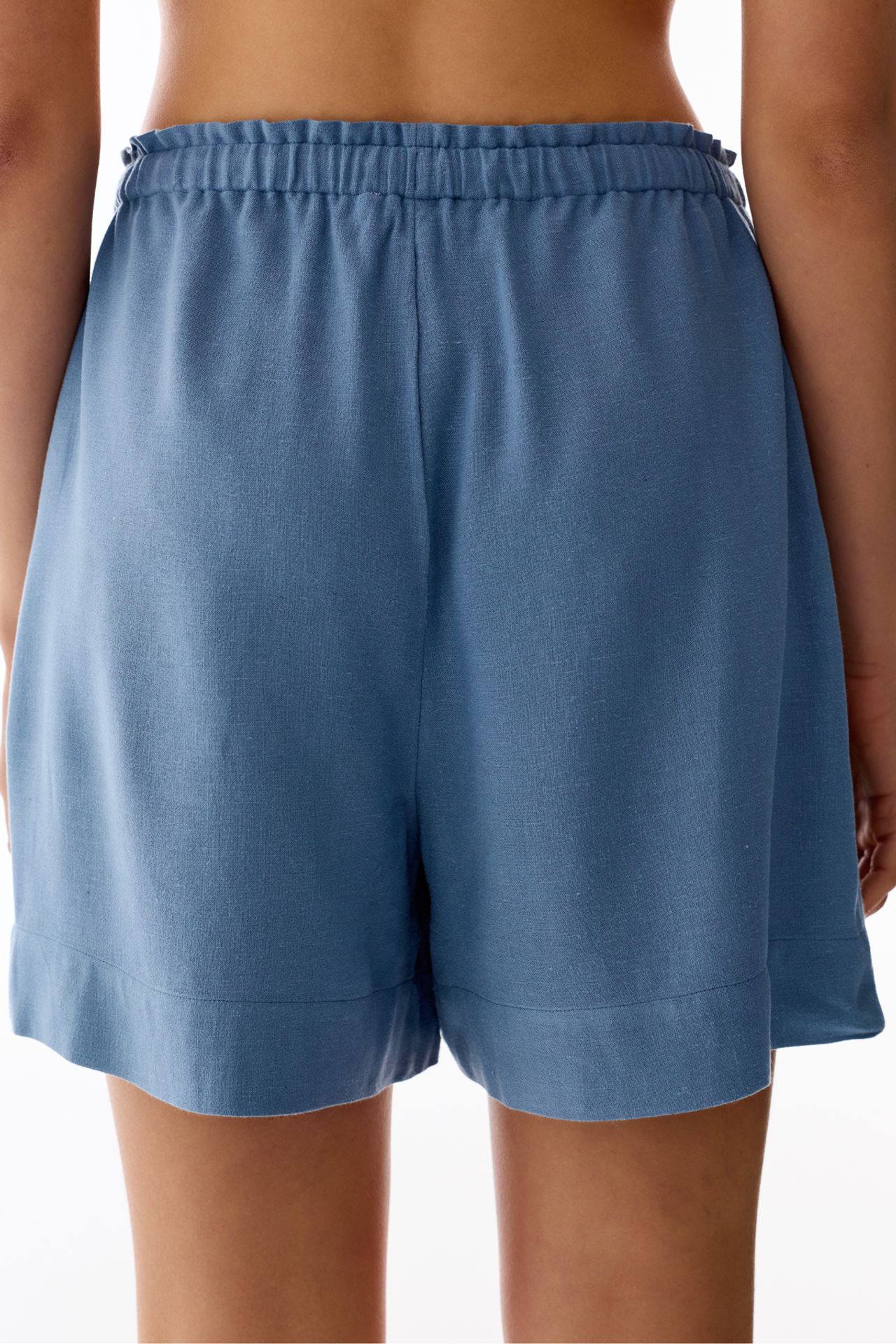 PENTI Linen Pleated High-Waist Shorts 3