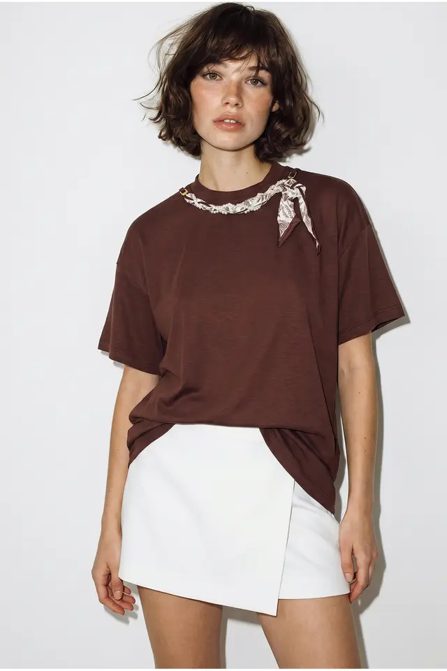 LUCCI Women's Cotton Elastane T-Shirt