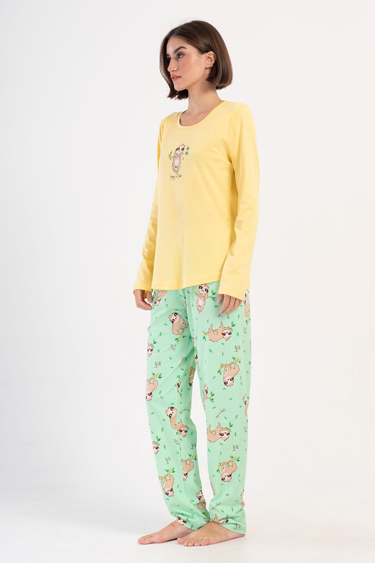 YAKE 2 Parçalı Baskılı Pijama Takımı 2