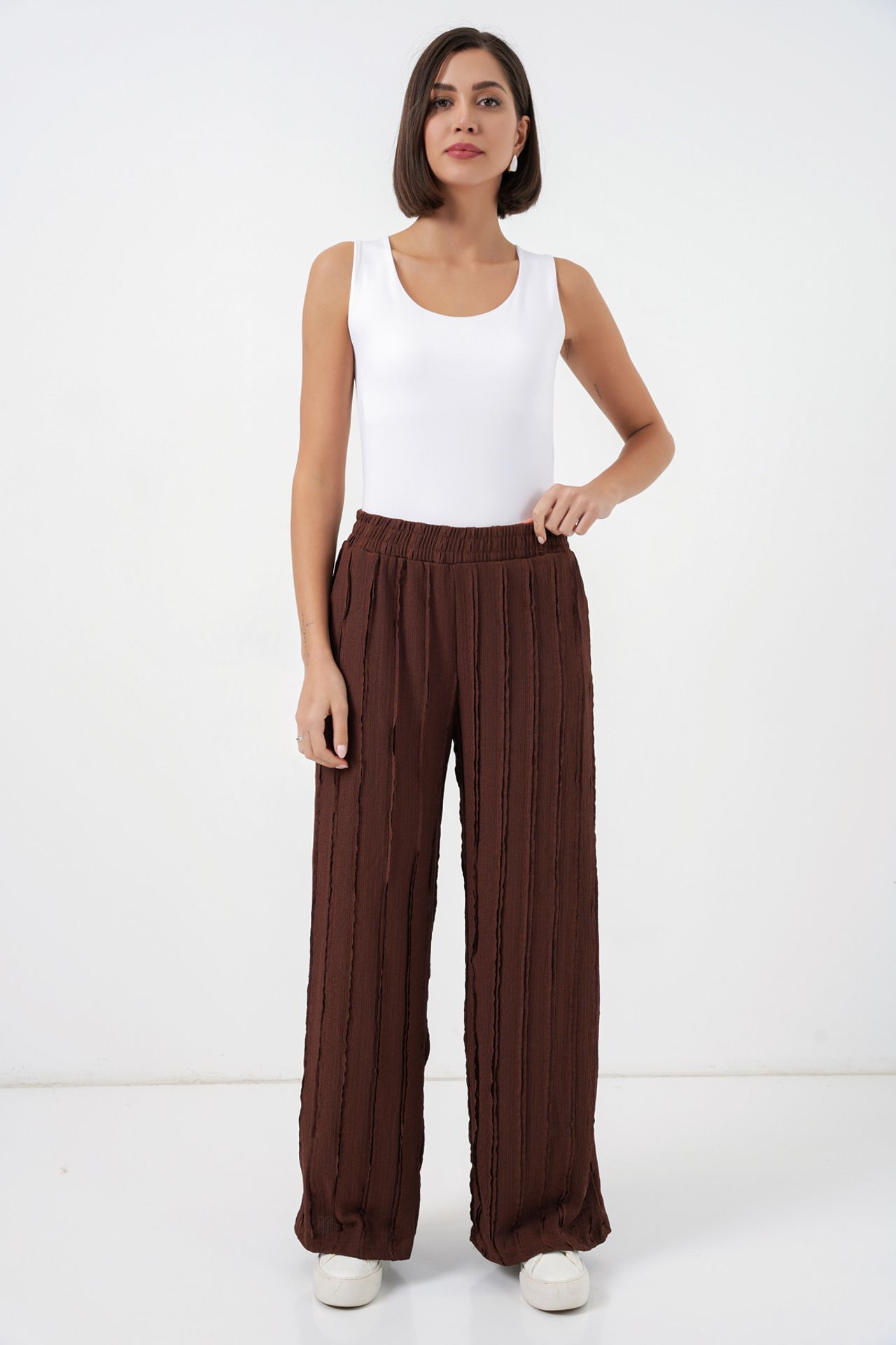 BDART Wide Leg Textured Pull-On Trousers 3