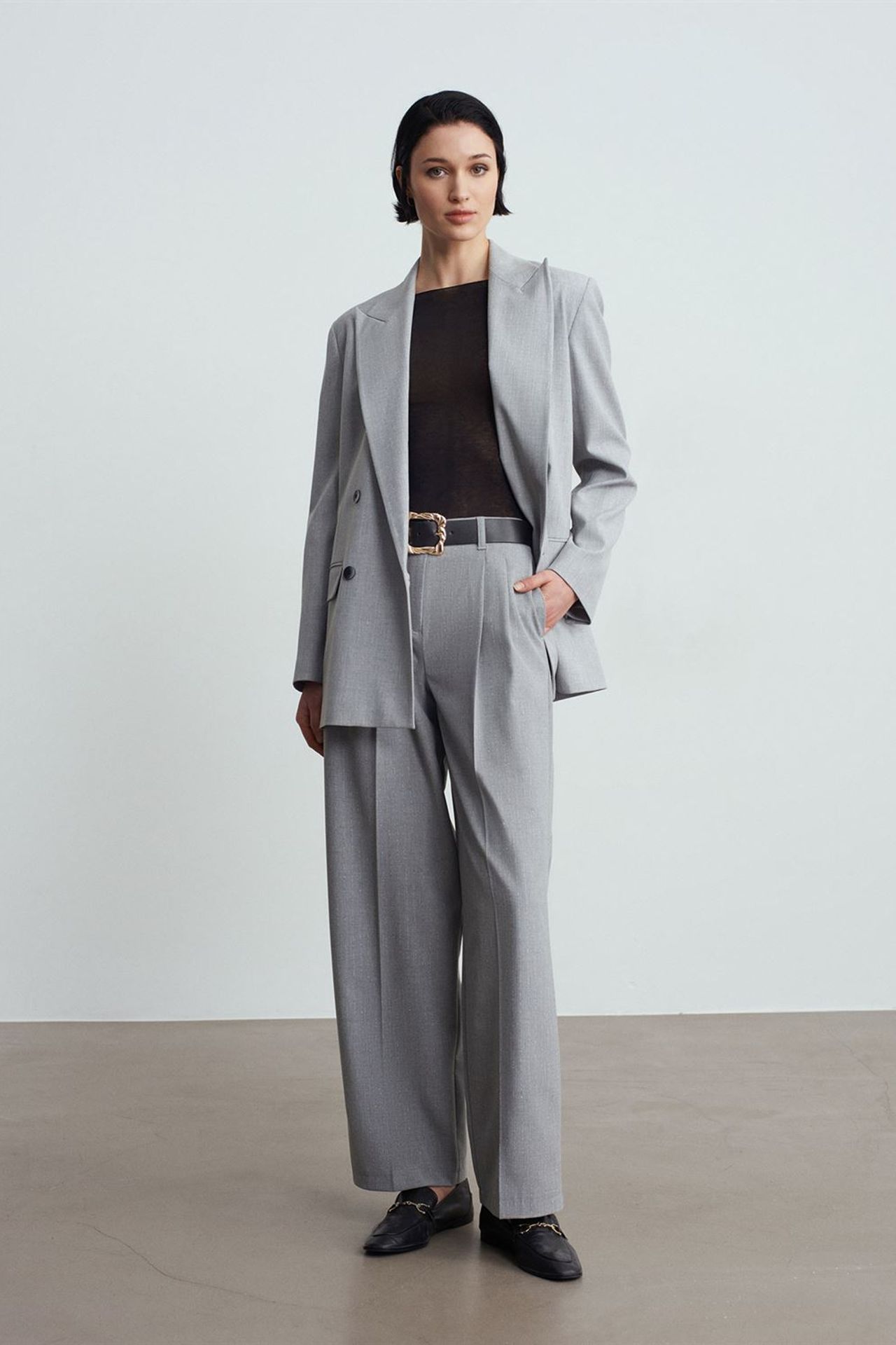 DILVIN Kadın Krep Blazer Ceket 4