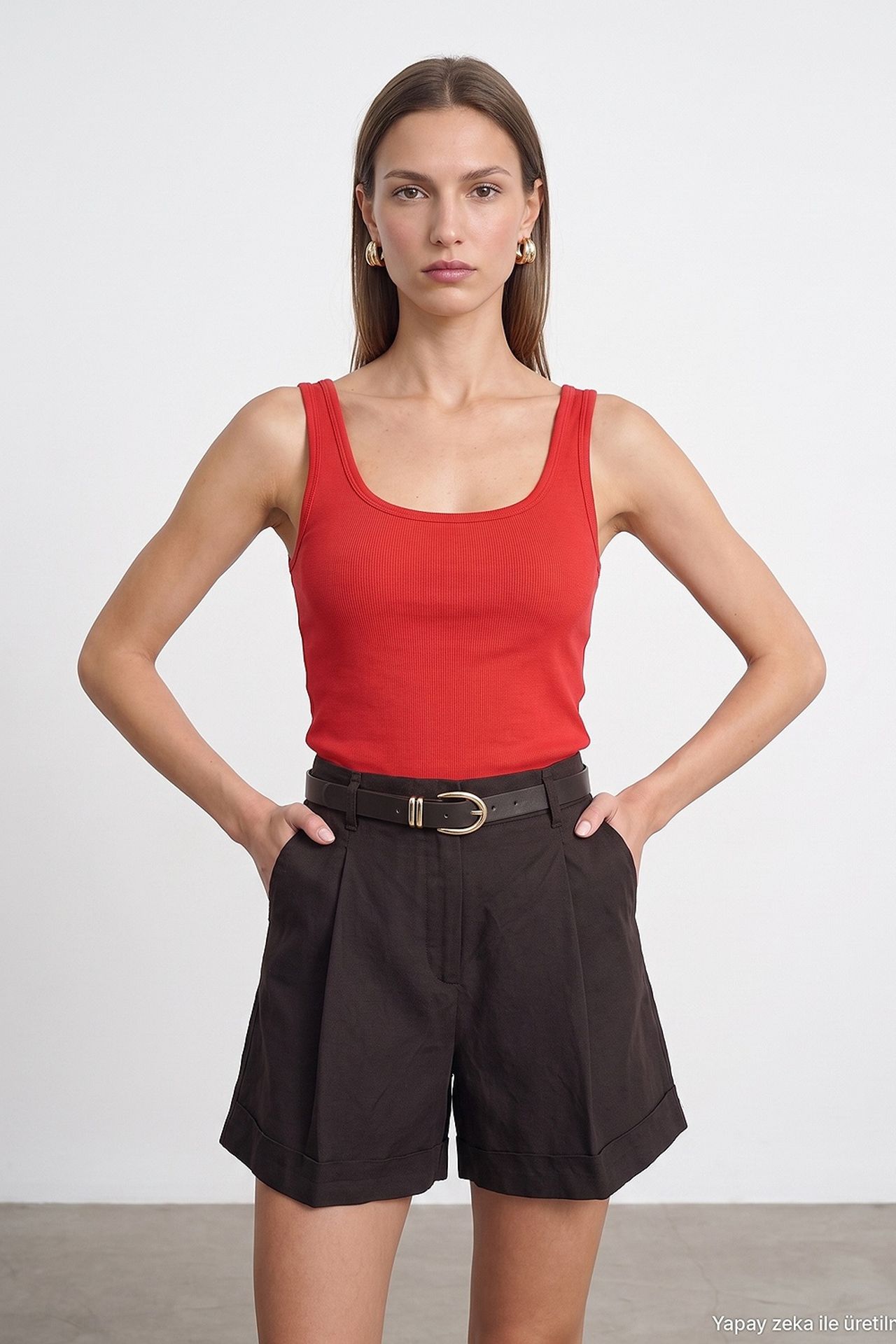 DILVIN Slim Fit Sleeveless Jersey Cami Blouse 3