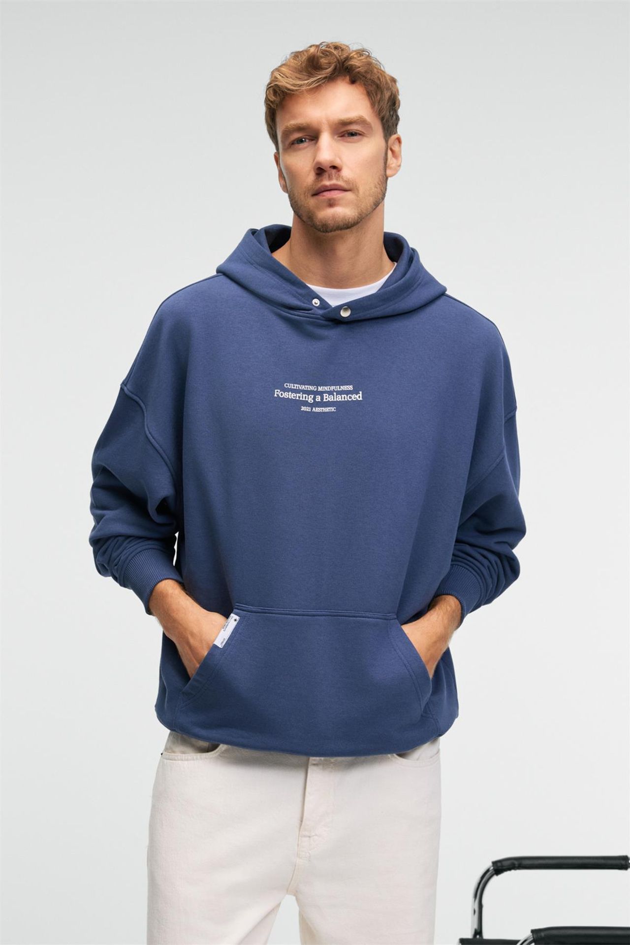 GRIMELANGE Baskılı Kapüşonlu Cepli Sweatshirt 4