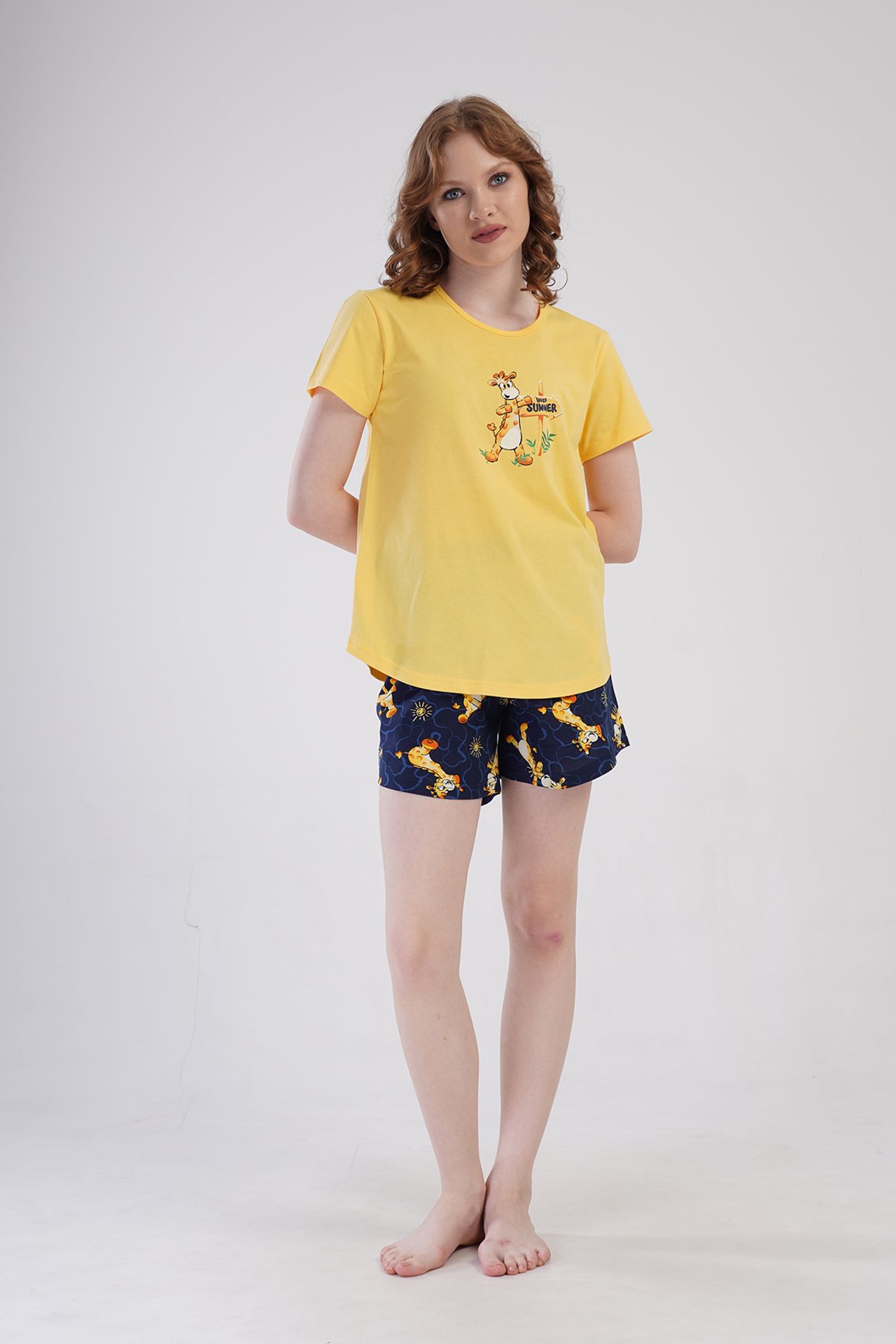 YAKE Kısa Kollu 2 Parçalı Pijama Takımı 2