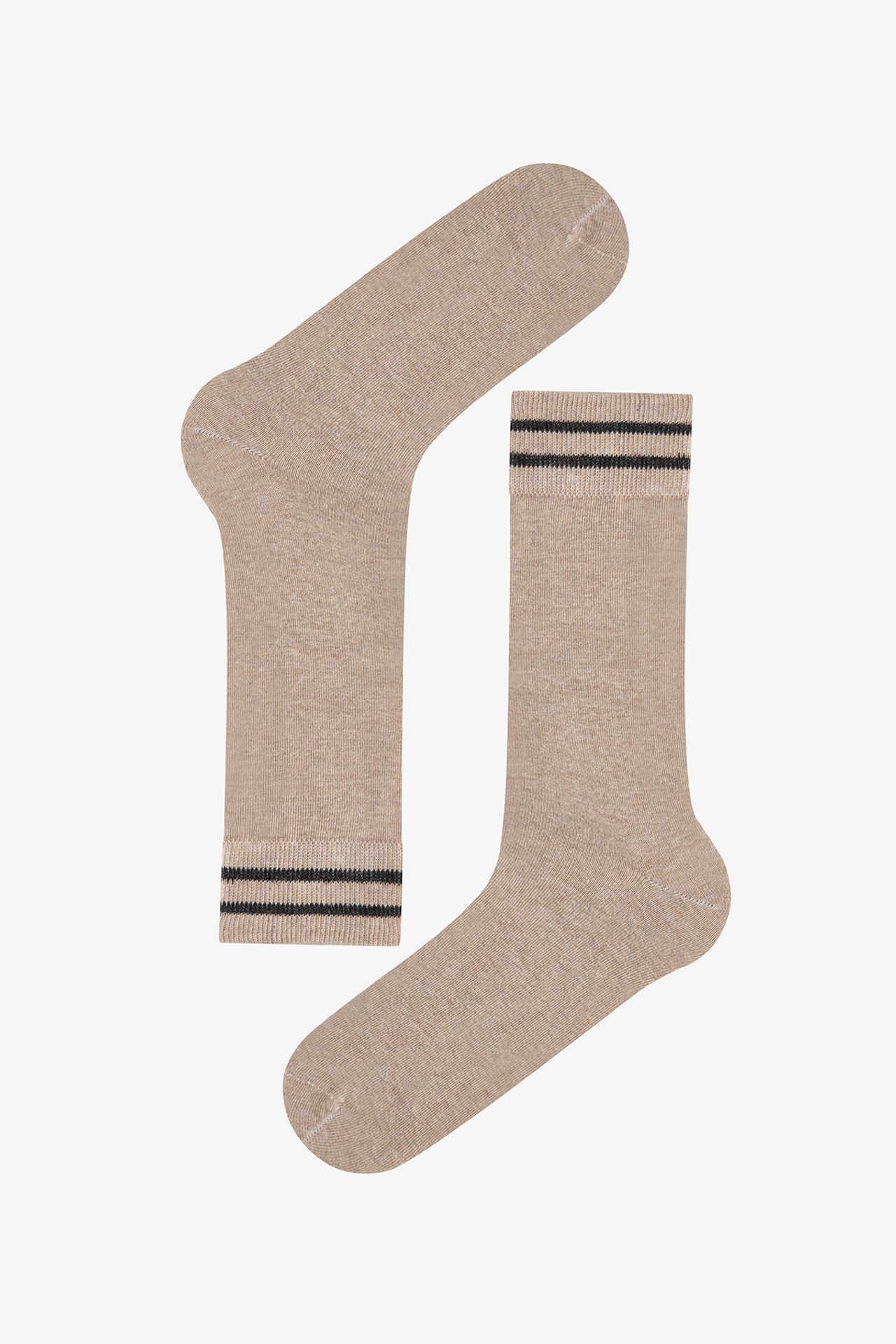 PENTI Men's Modern Layer Striped Pair Crew Socks 4