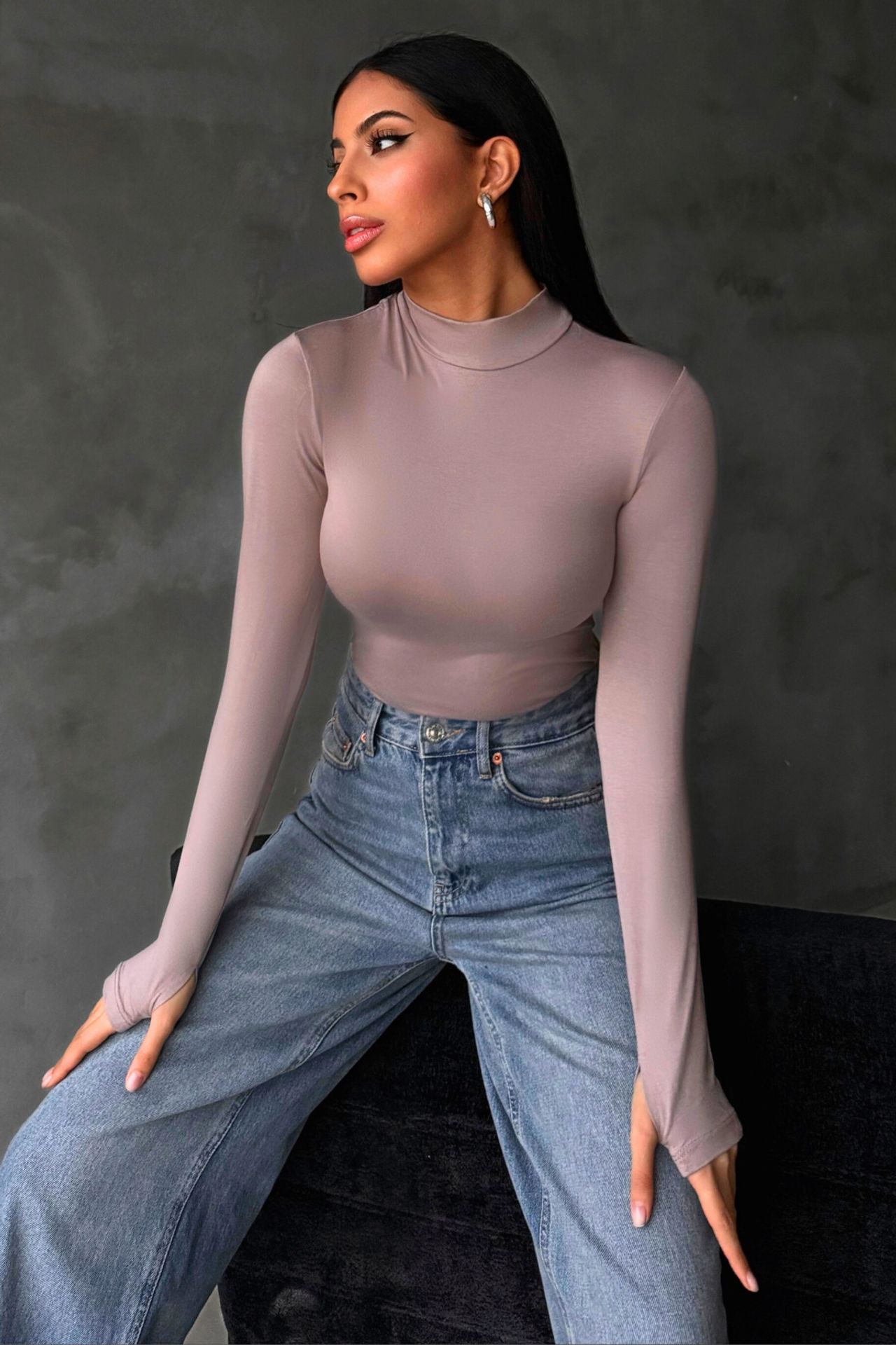 BIPANTOLON Kadın 4'lü Cut Out Detaylı Yarım Balıkçı Yaka Body 5