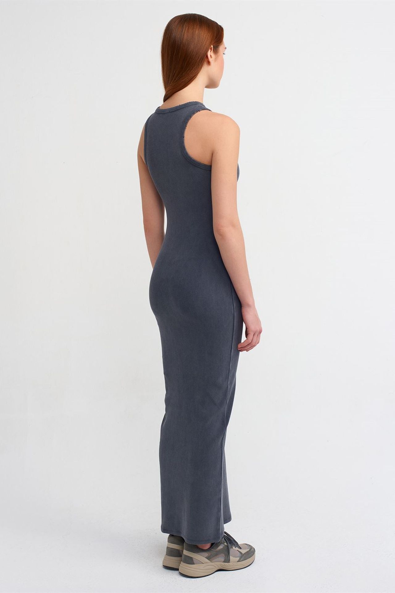 DILVIN Fitilli Bodycon Maxi Elbise 2