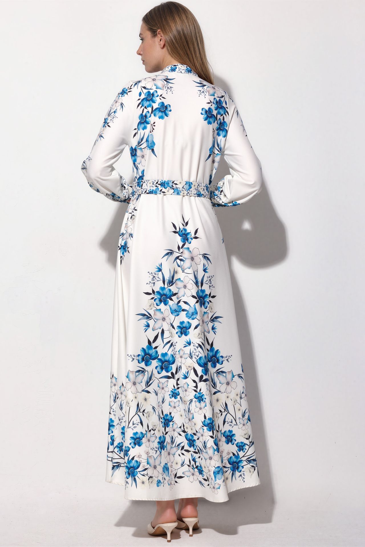 MSN Floral Belted Maxi Shirt Dress 3