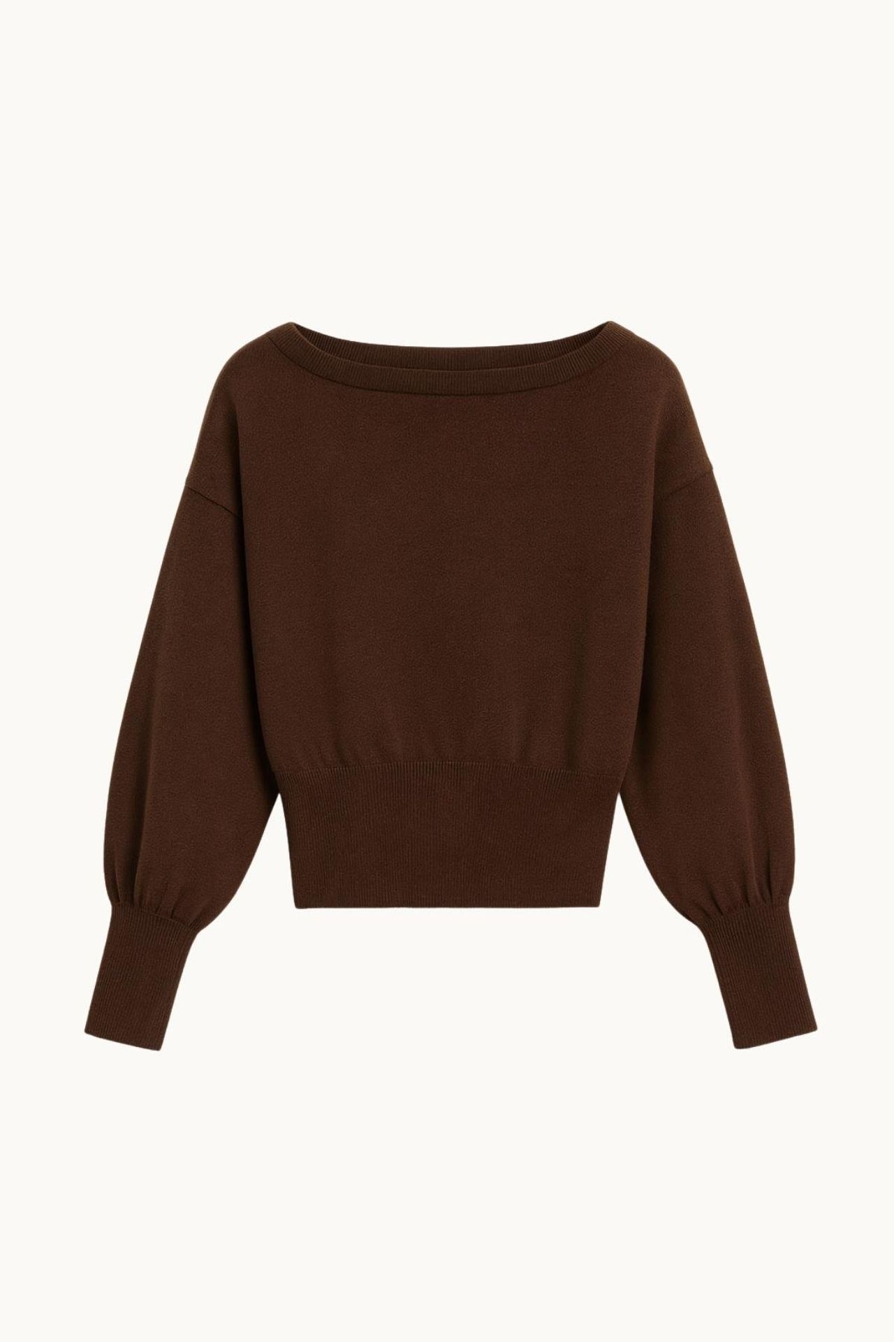 Mixray Ribbed Boat Neck Sweater 6