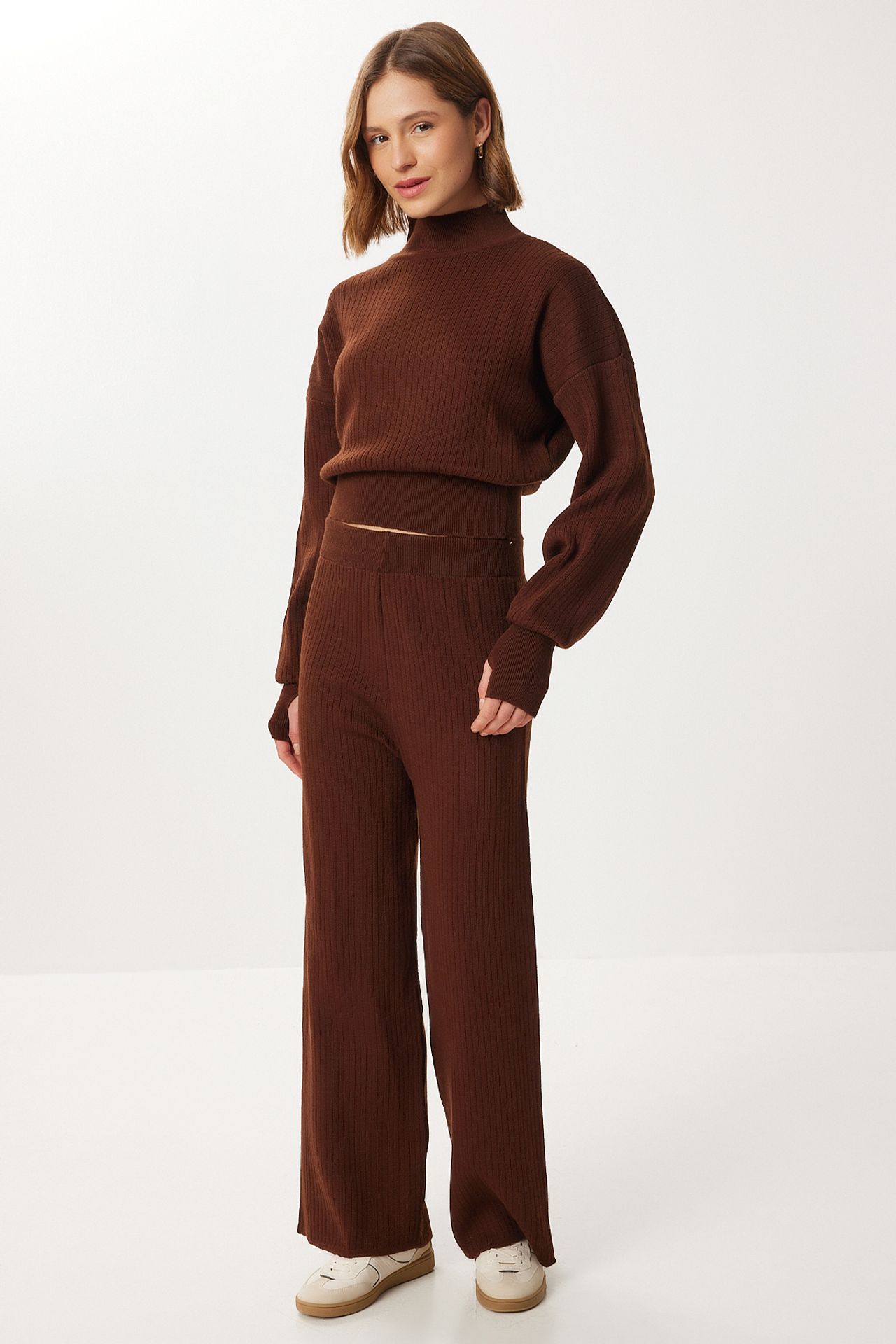 ISTANBUL Ribbed Knitwear Two-Piece Coord Set with Half Turtleneck 2