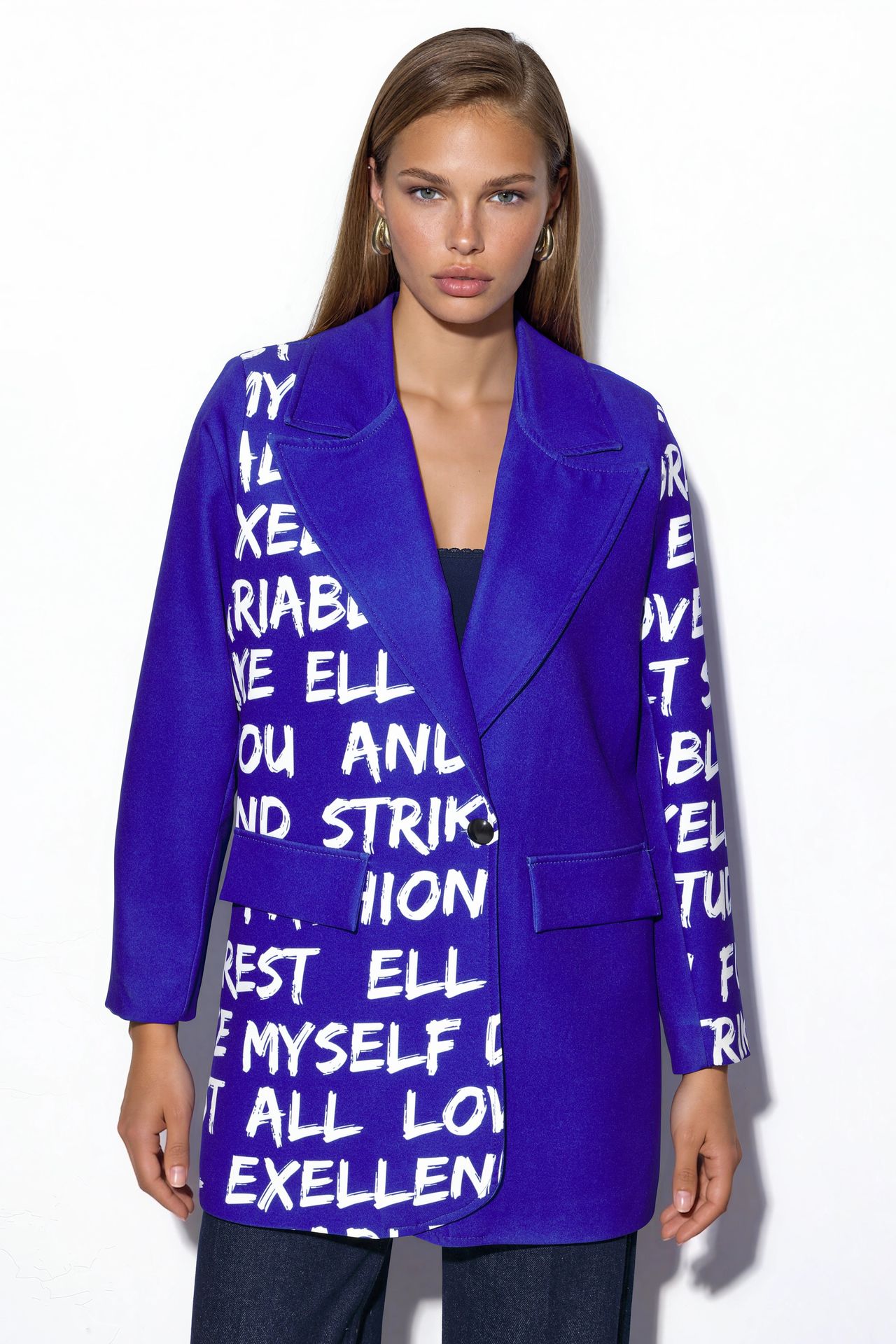 MSN Oversized Crepe Blazer Jacket 5