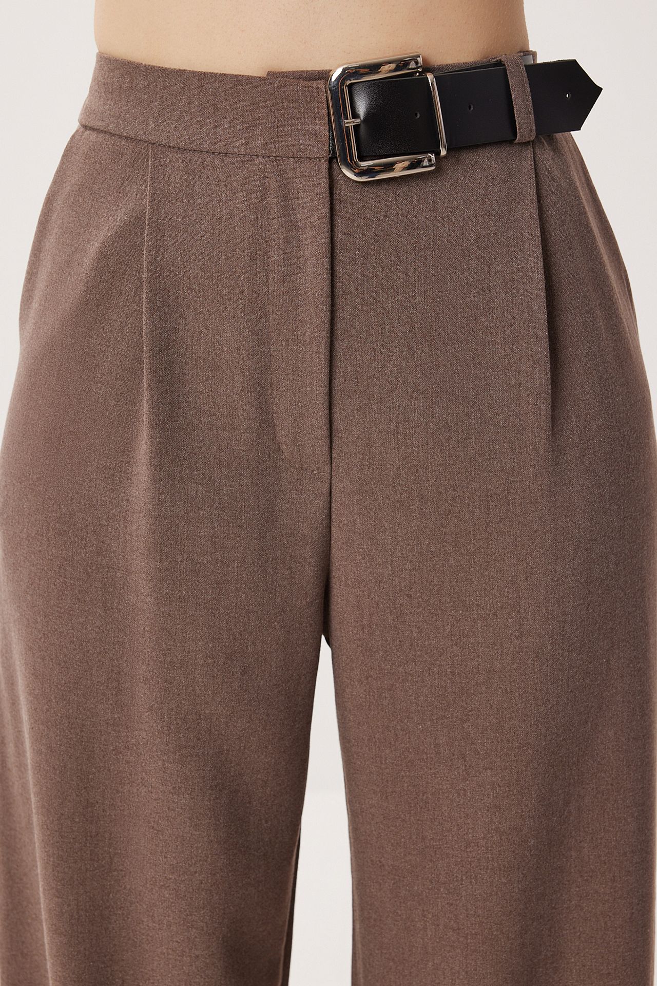 ISTANBUL High Waist Wide Leg Palazzo Trousers with Belt 4