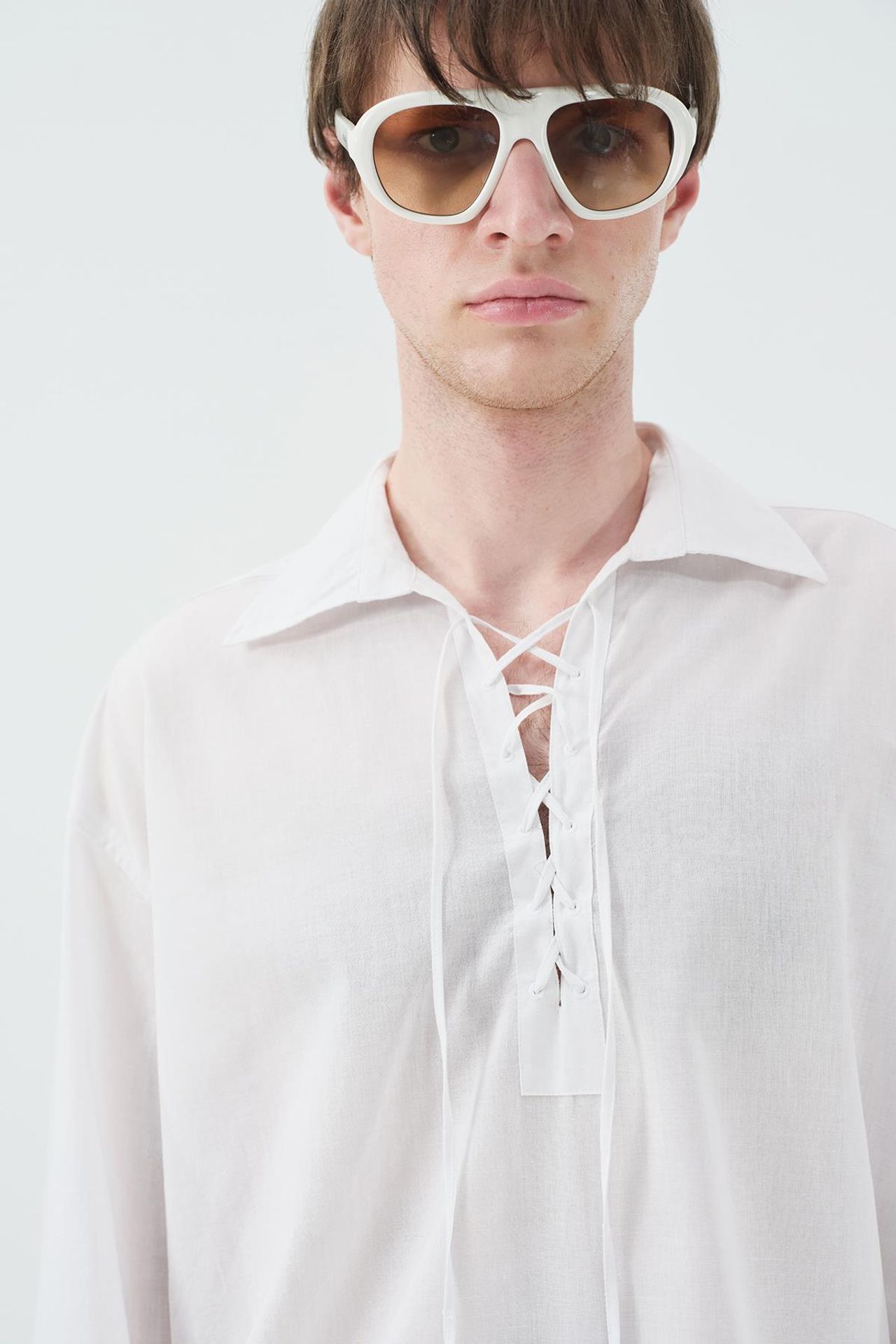 GIESTO Men's Cotton Poplin Tie-Front Shirt 5