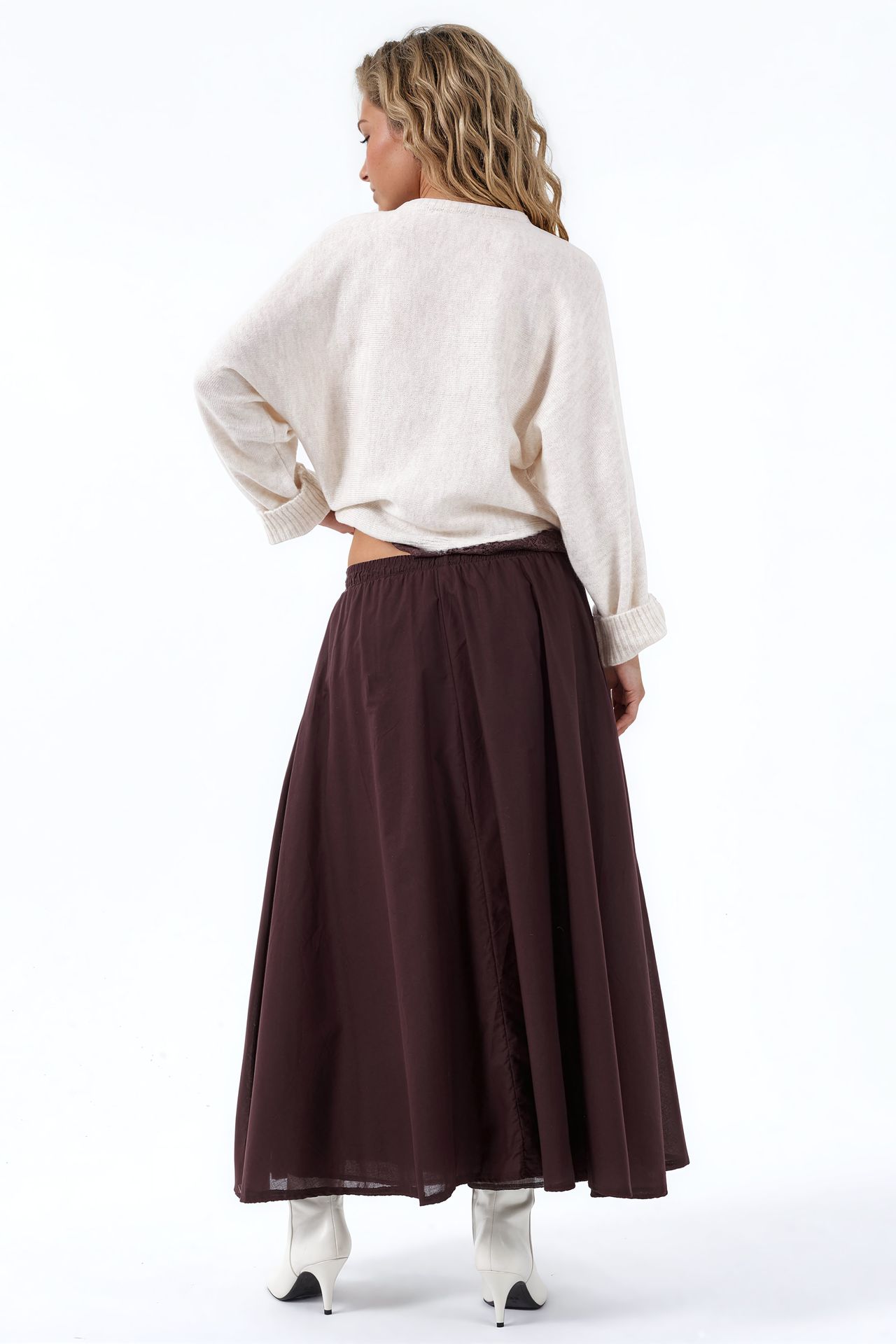 BUSEM High-Waist A-Line Midi Skirt 3
