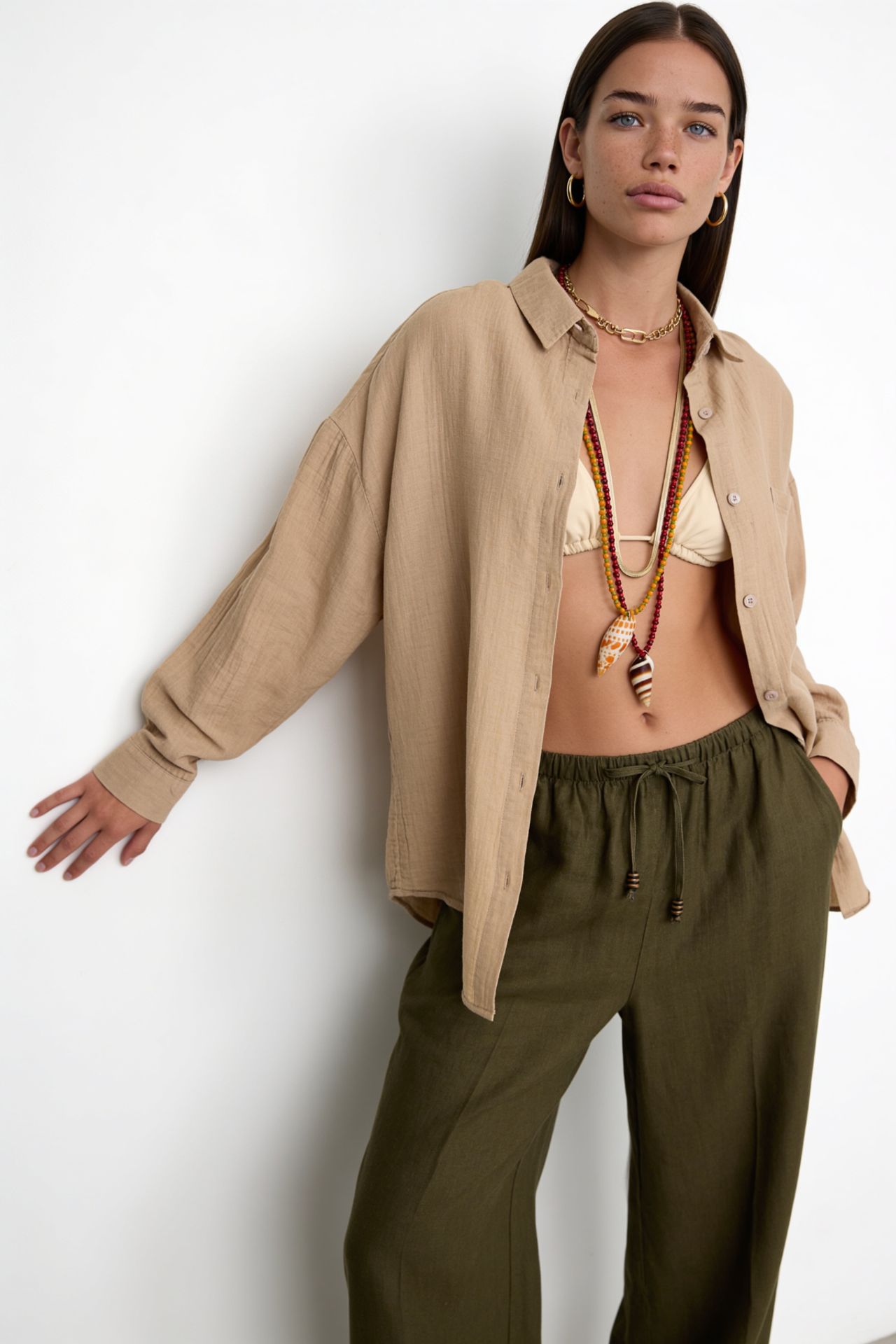 ISTANBUL Oversized Textured Cotton Shirt with Pocket 3