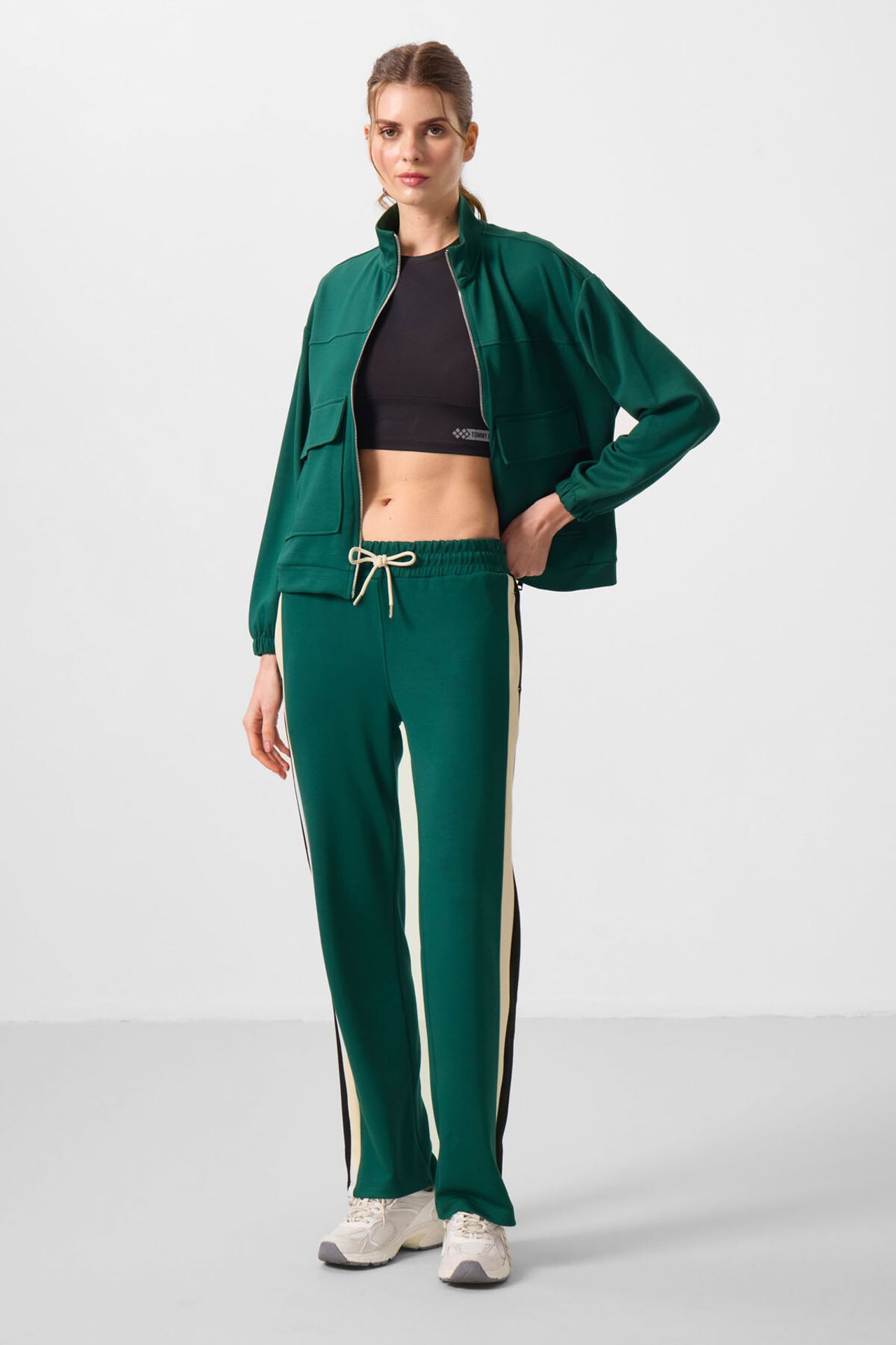 TOMMY Striped Palazzo Pants with Drawstring Waist 1