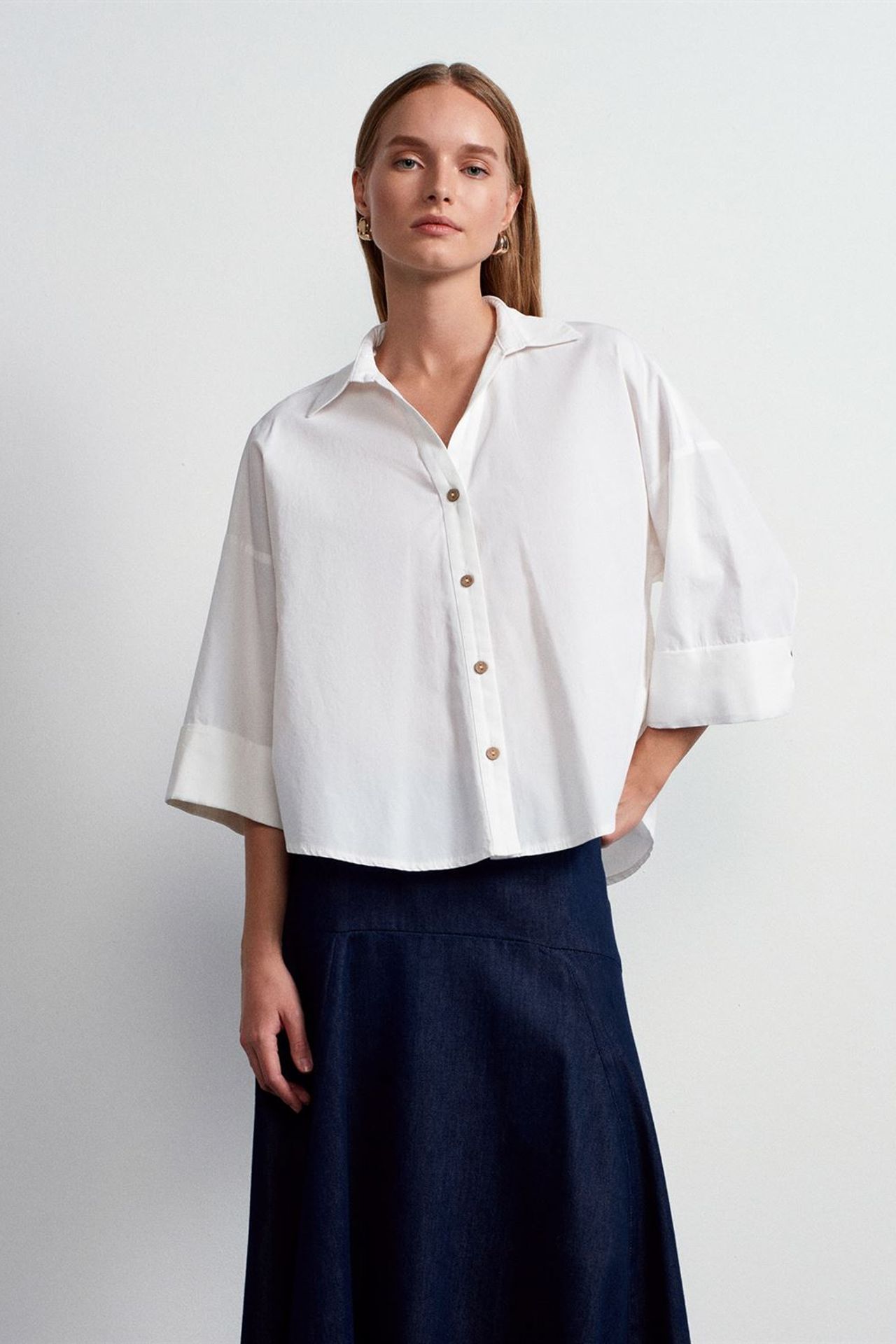 DILVIN Loose-Fit Cotton Poplin Shirt 3