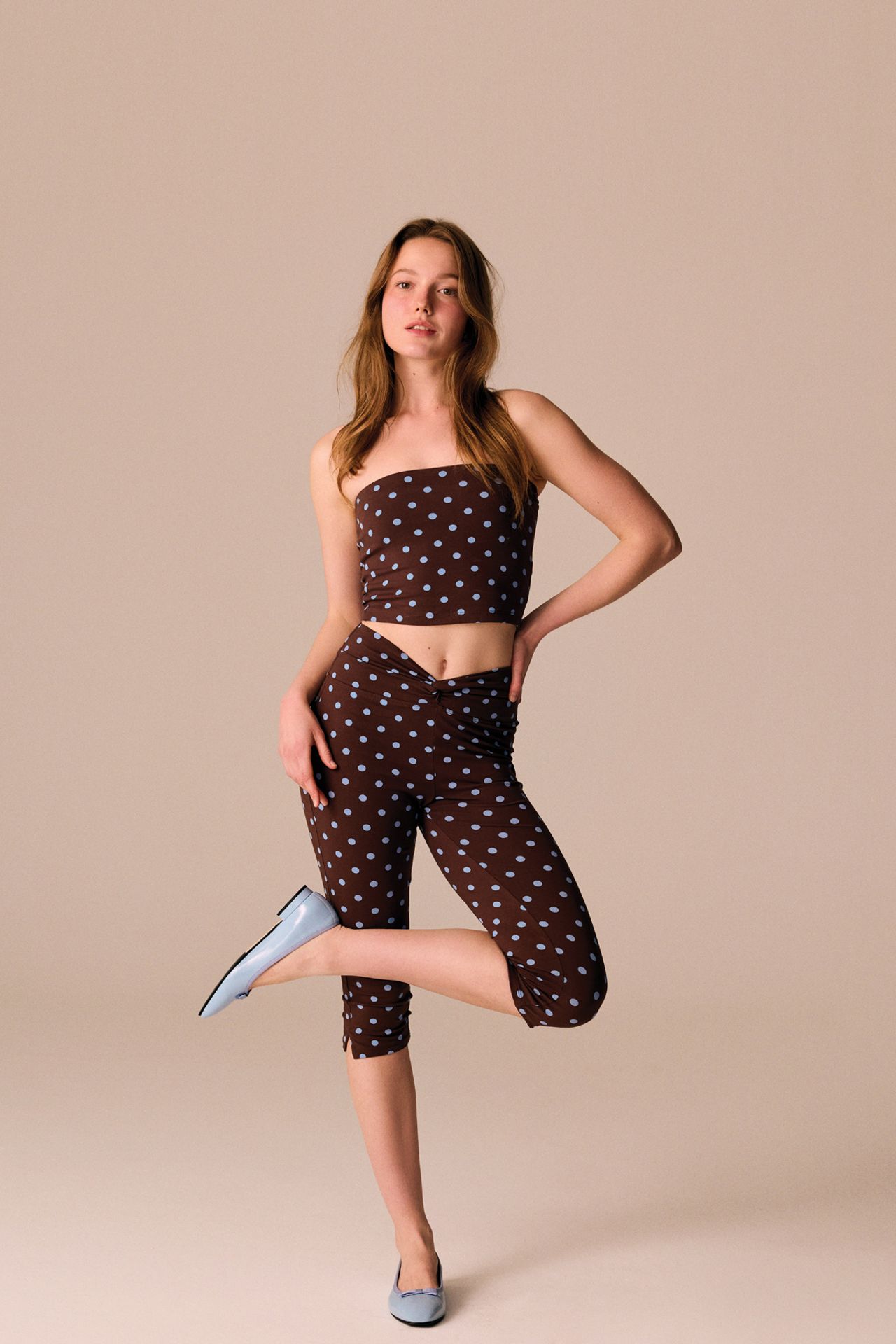PENTI Polka Dot Strapless Top