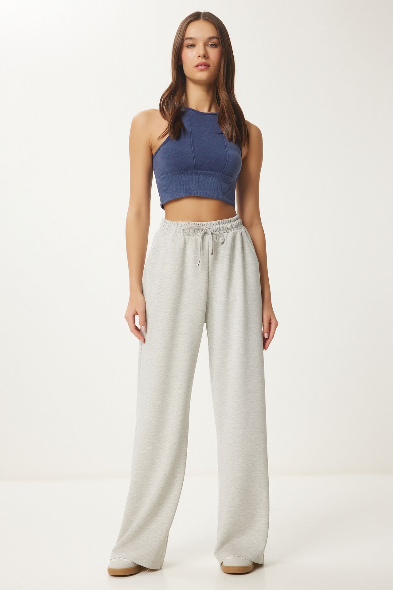 ISTANBUL Wide Leg Drawstring Waist Sweatpants 1