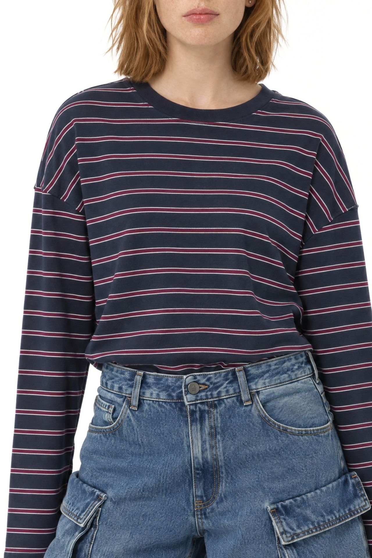 BUSEM Striped Crew Neck Long Sleeve T-Shirt 3