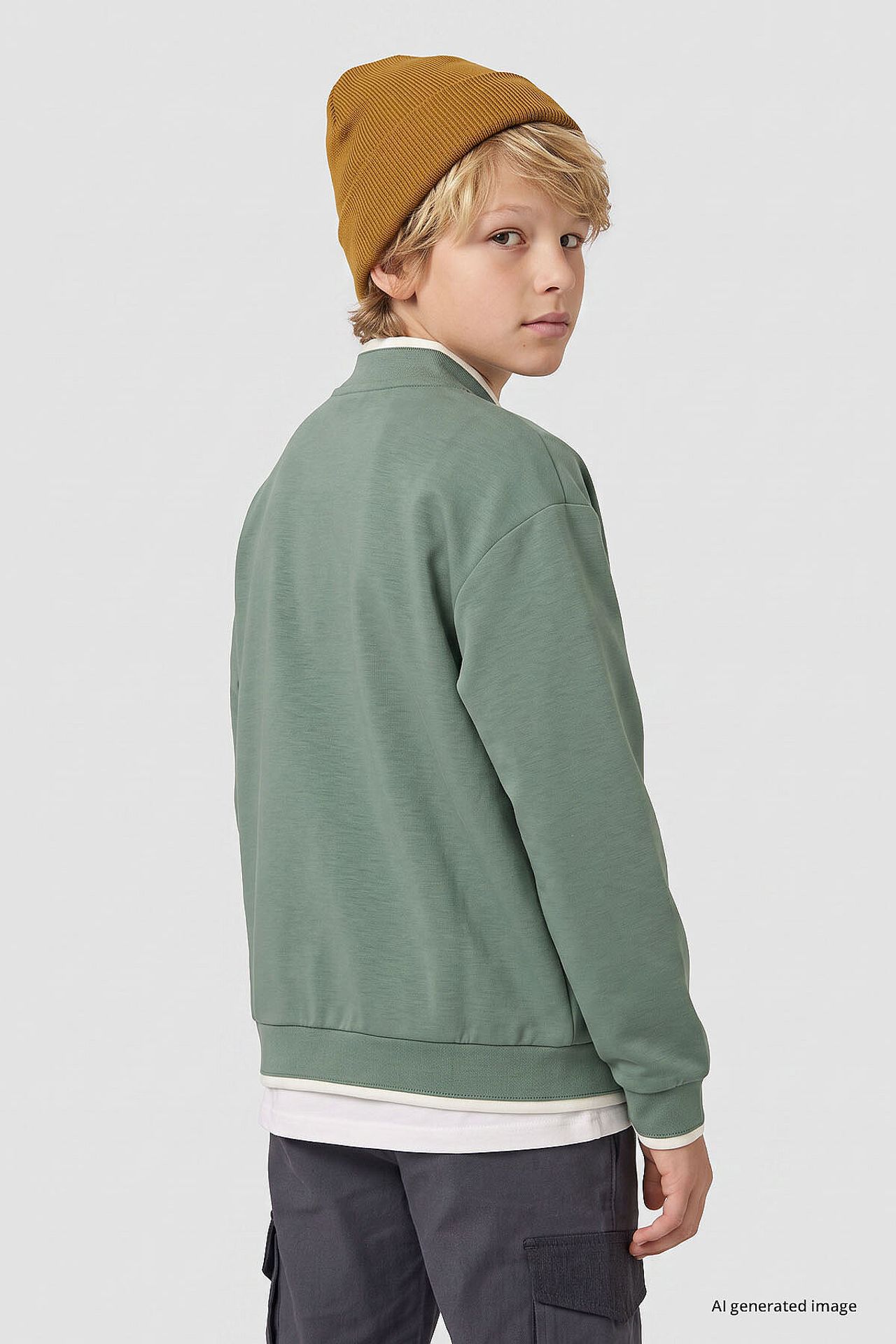 TOMMY Youth Zip Crew Neck Sweatshirt 5
