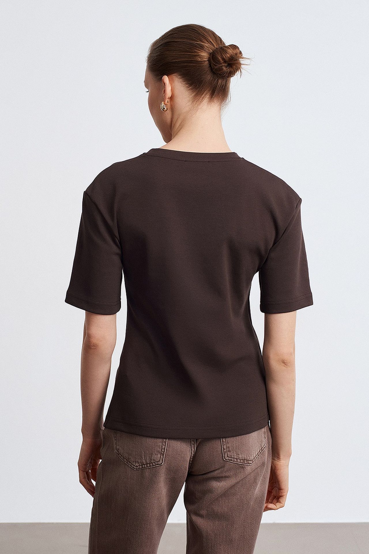 DILVIN Women's Crew Neck Short-sleeve Jersey T-shirt 3