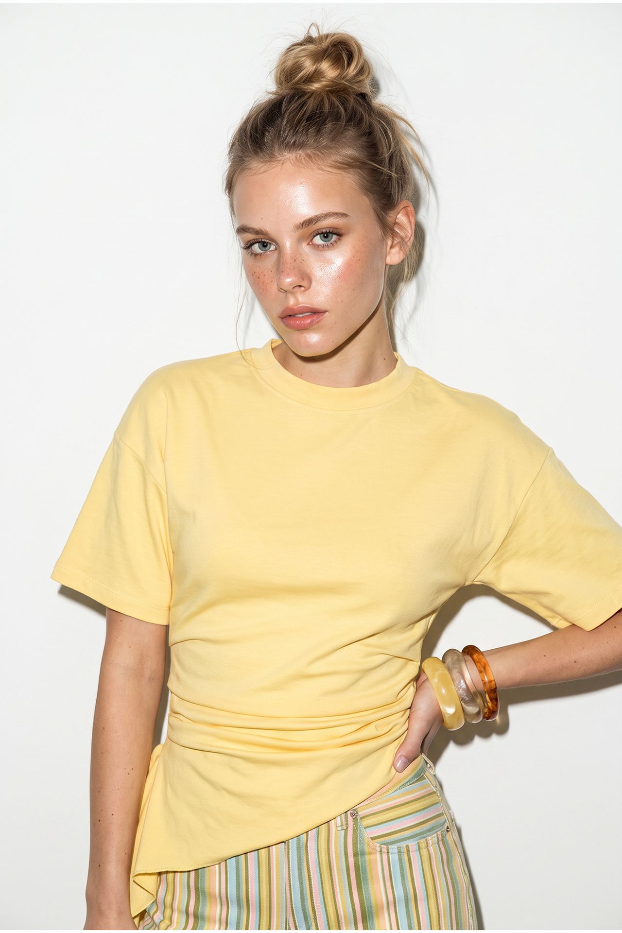 LUCCI Drape Detaylı Dar Kesim Jarse Bluz 3