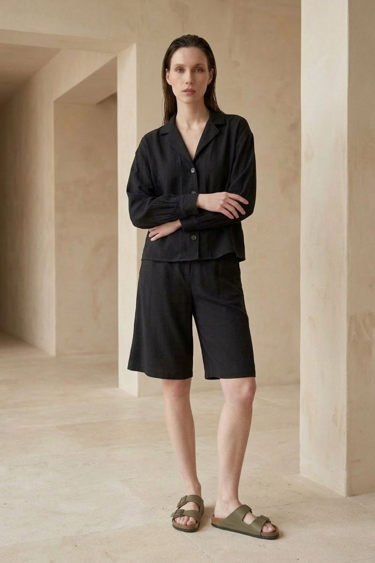 MY FASHION Cotton Poplin Shirt and Shorts Set 5