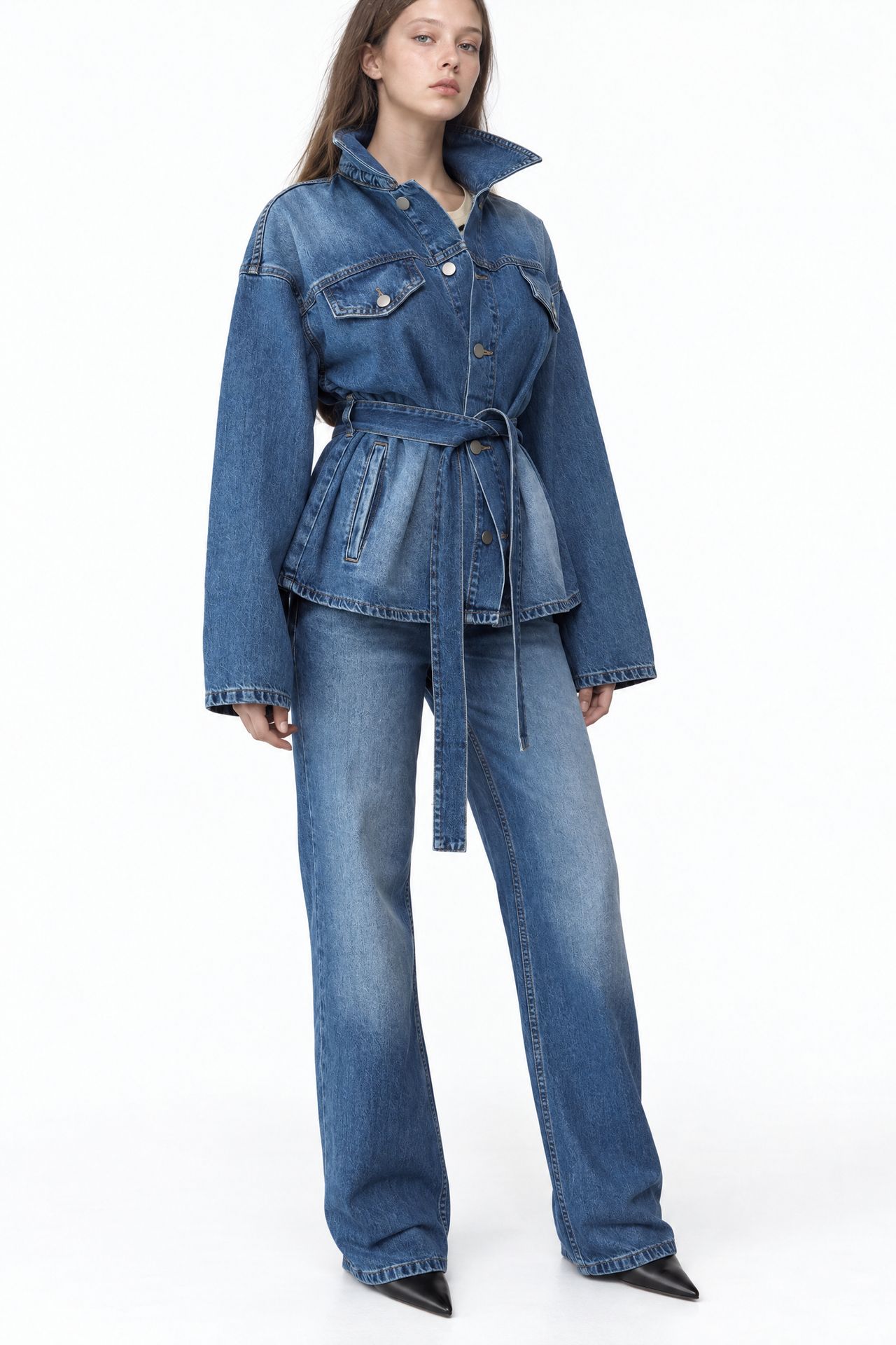 SQUALO 2-Piece Belted Wide Leg Jacket Set 3