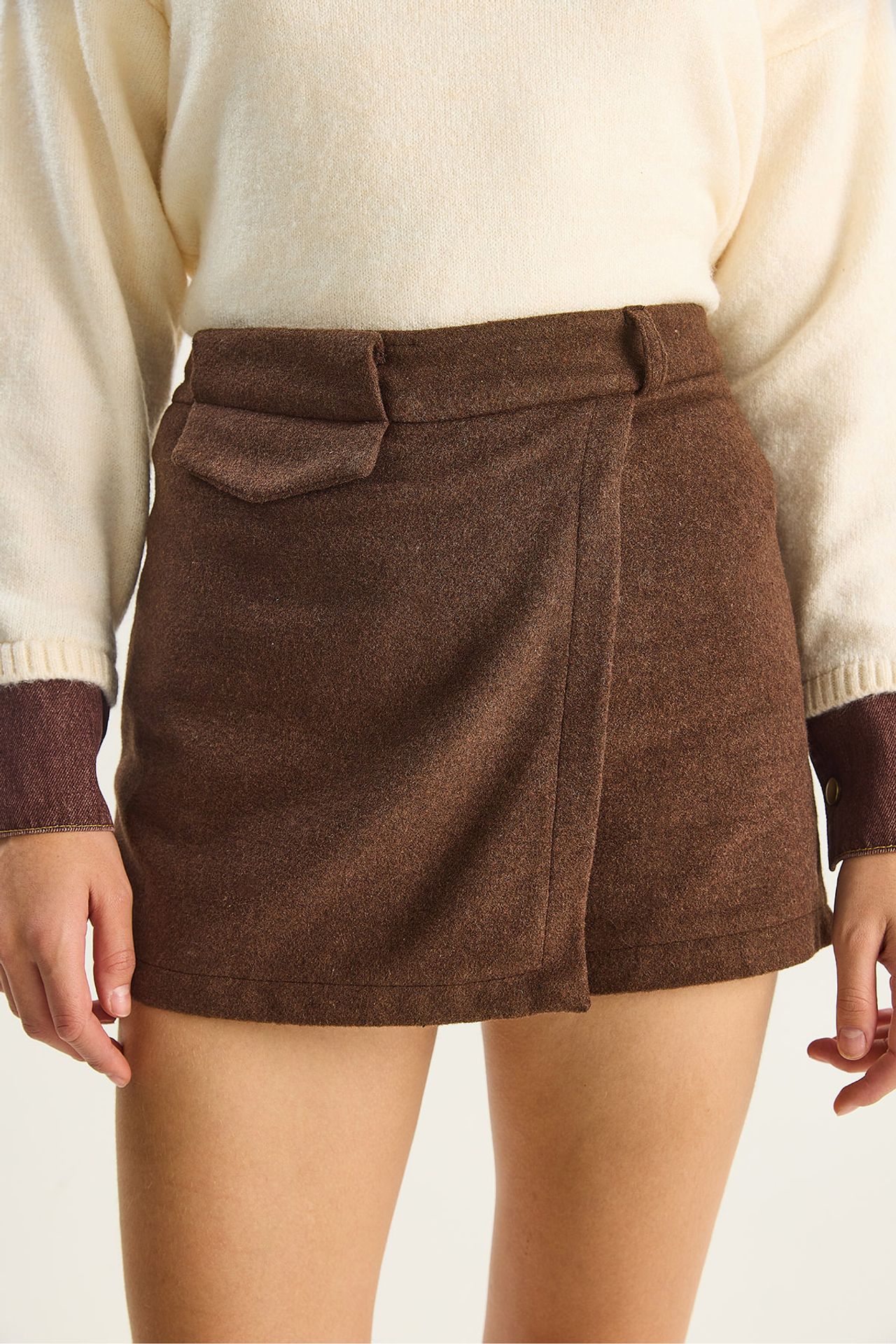 LUCCI High Waist Fitted Mini Shorts with Pocket 5