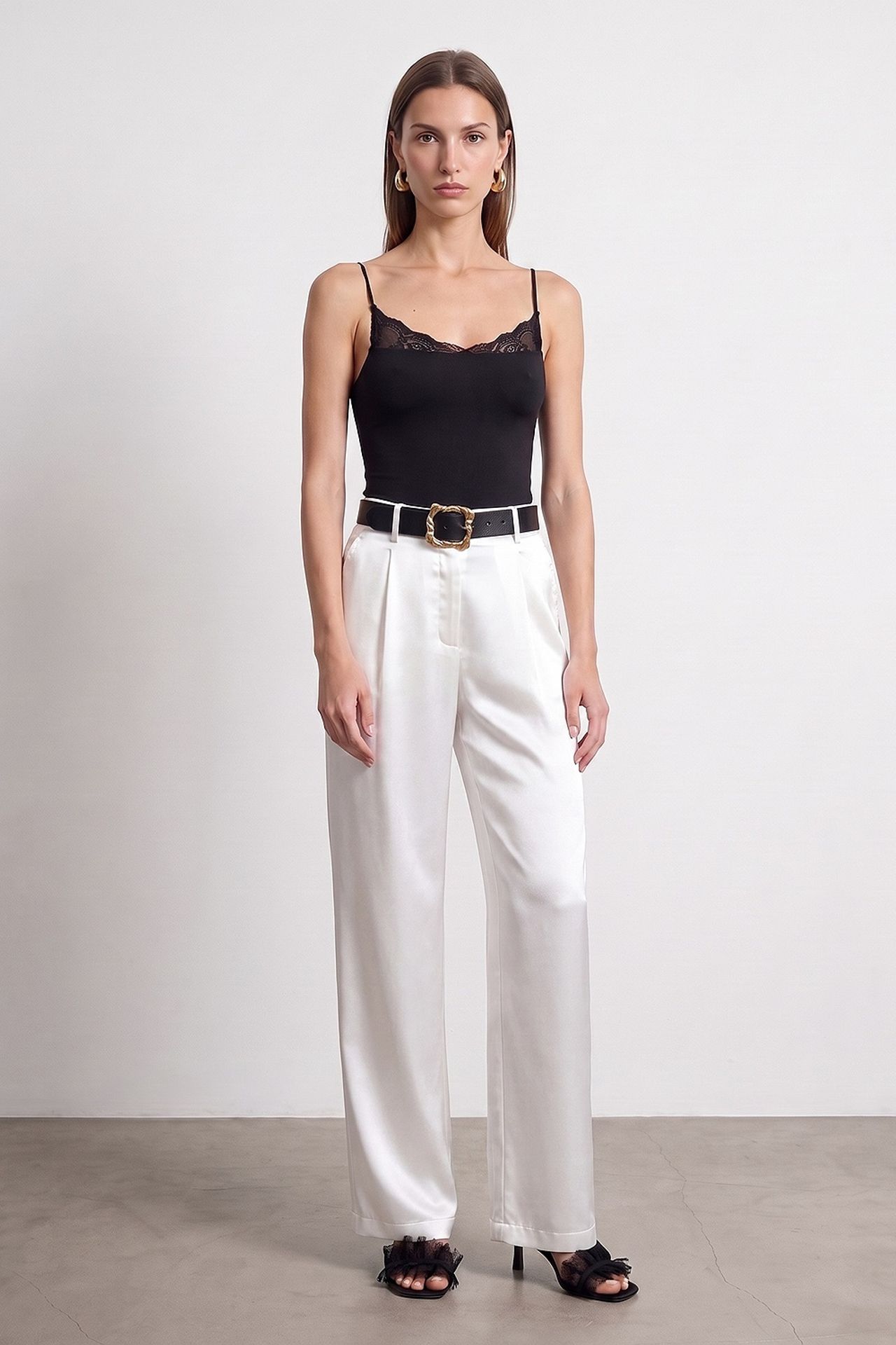 DILVIN High-Waist Pleated Wide-Leg Trousers 4