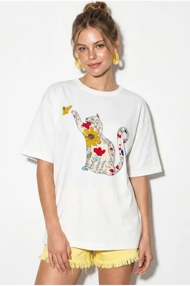 LUCCI Oversized Printed Cotton T-Shirt
