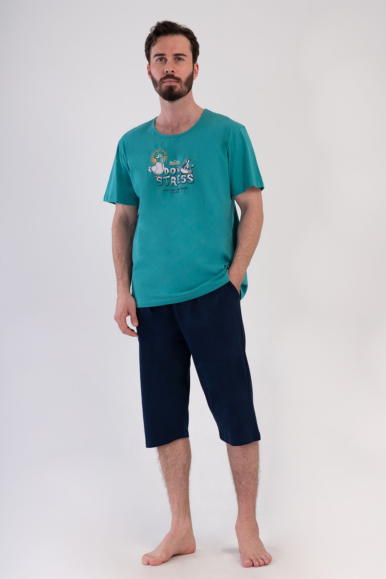 YAKE Regular Capri Pijama Alt Üst Takım 1