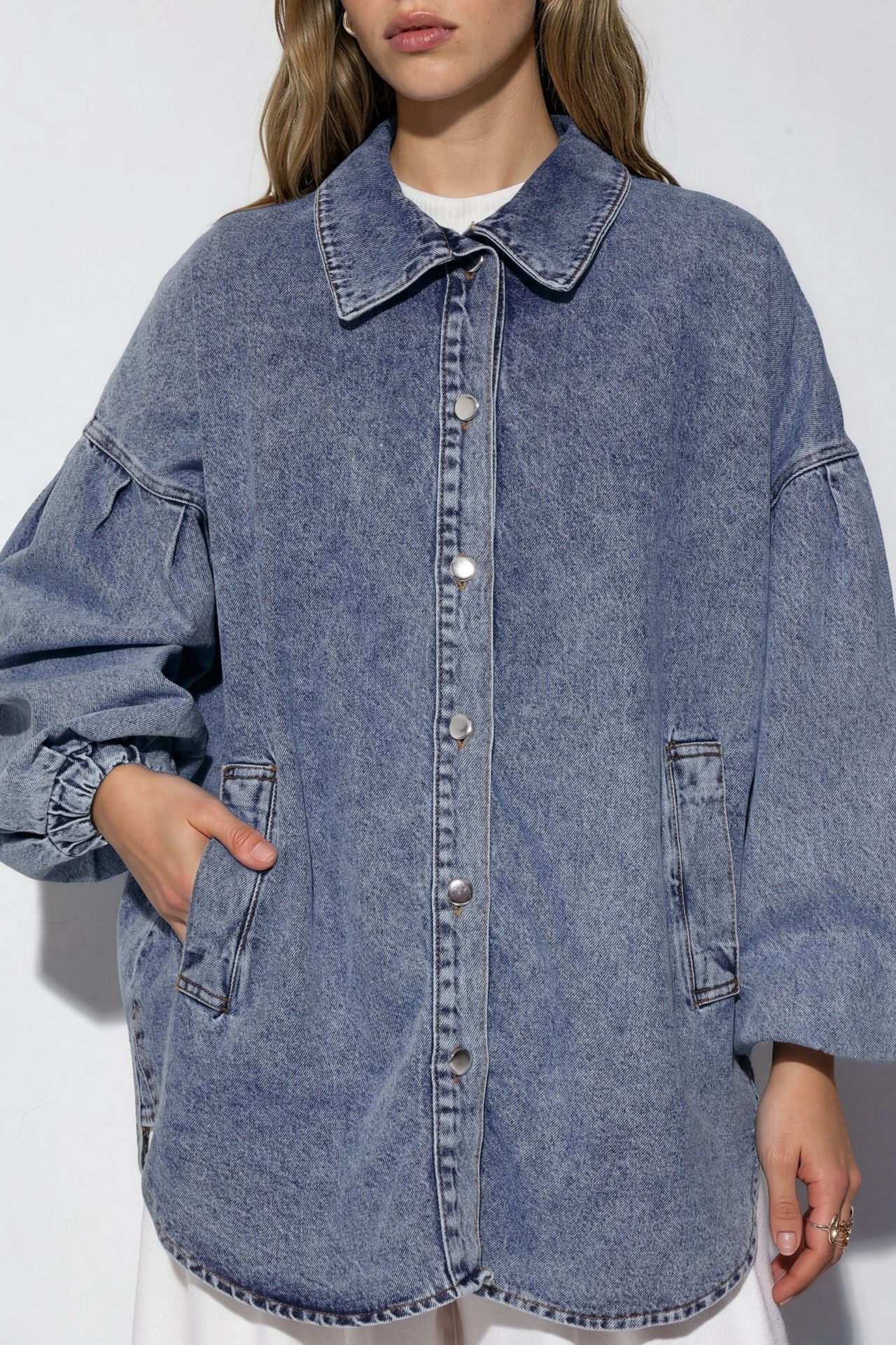 BDART Oversized Denim Jacket with Shirt Collar 4
