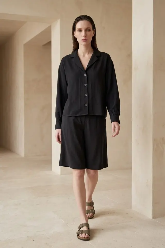 MY FASHION Cotton Poplin Shirt and Shorts Set