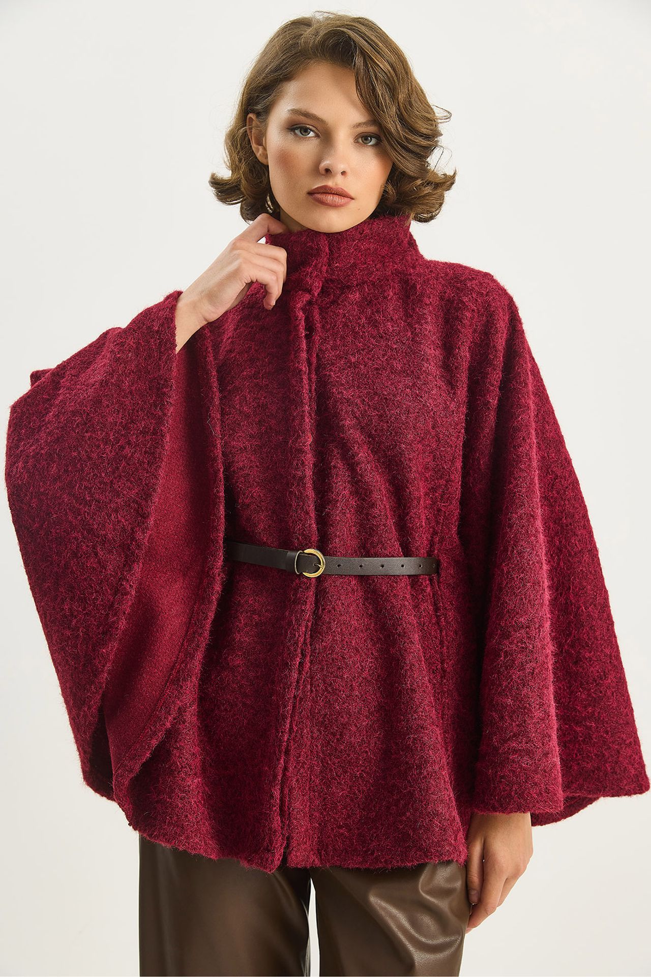 LUCCI Textured Oversized Overcoat with Button Closure 5