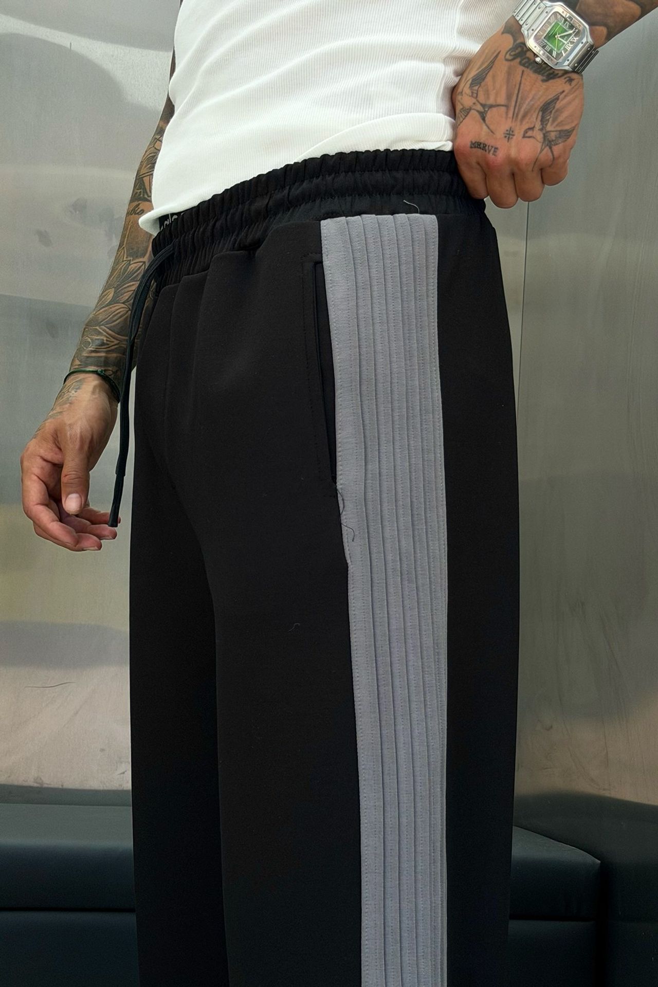 NOMARC Uzun Geniş Paça İpli Jogger Eşofman 4