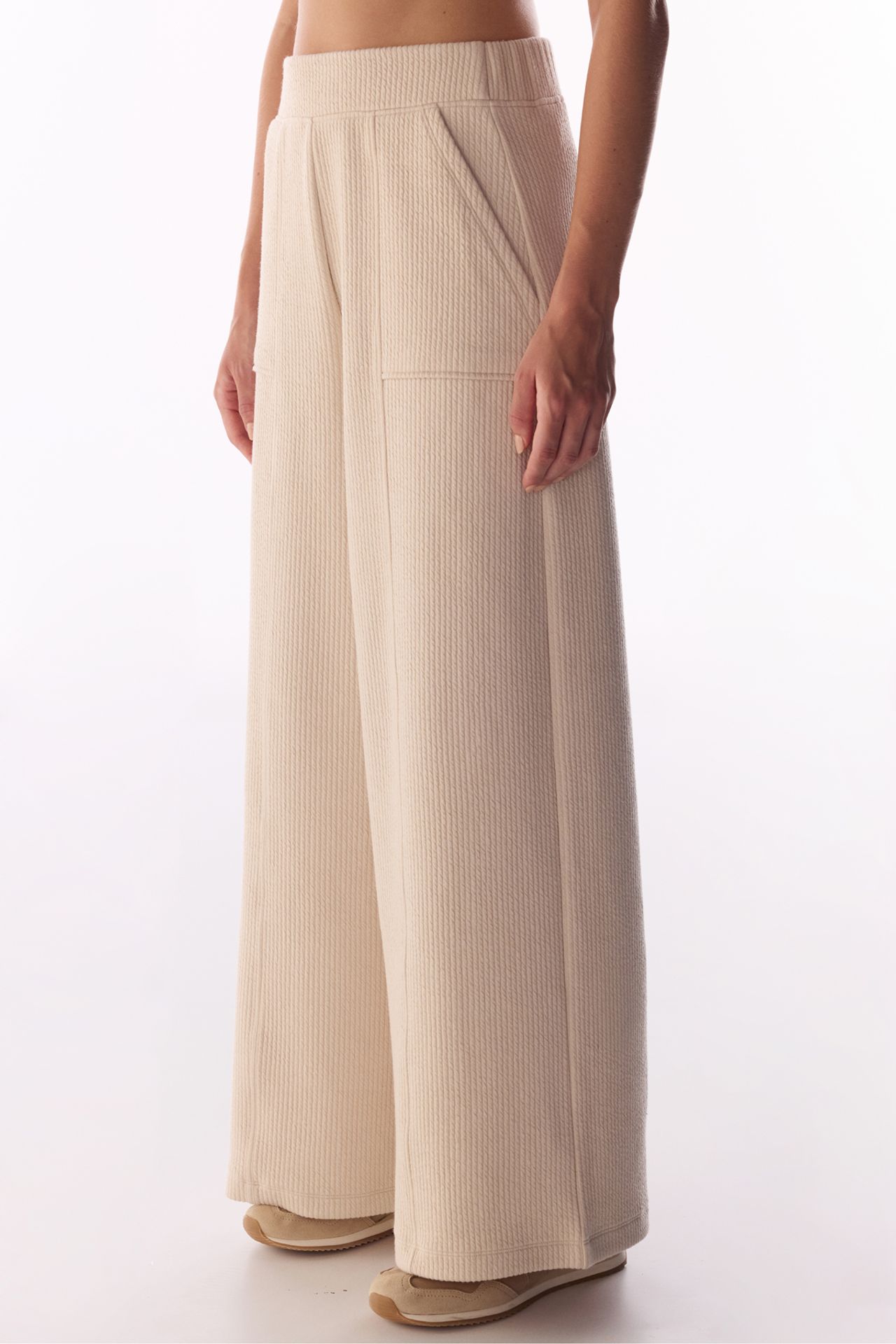 PENTI Pastel Ribbed Stitch Detail Pants 1