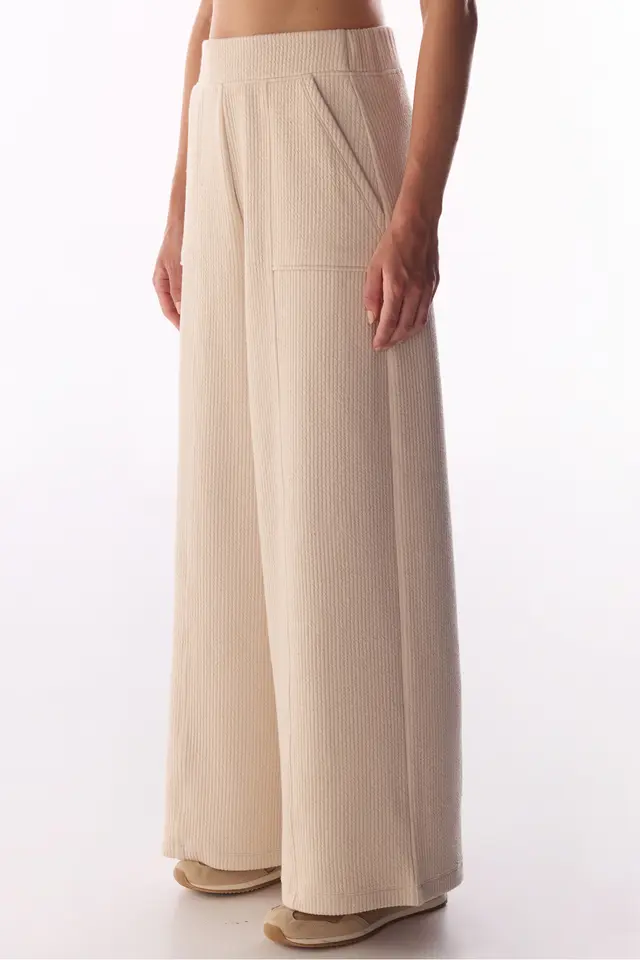 PENTI Pastel Ribbed Stitch Detail Pants