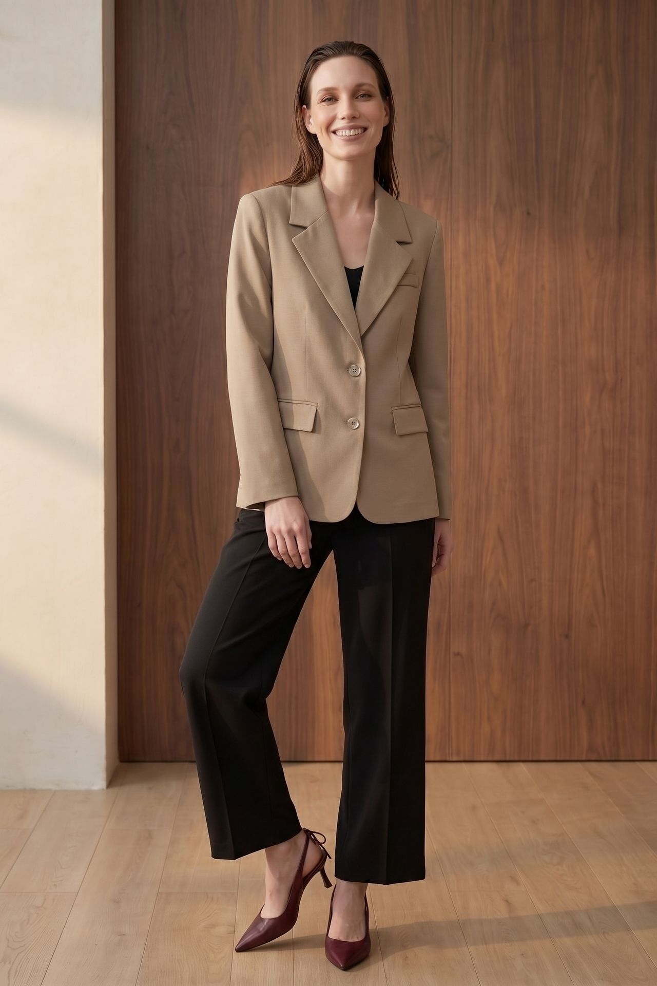 MY FASHION Shawl Collar Button Blazer Jacket 6