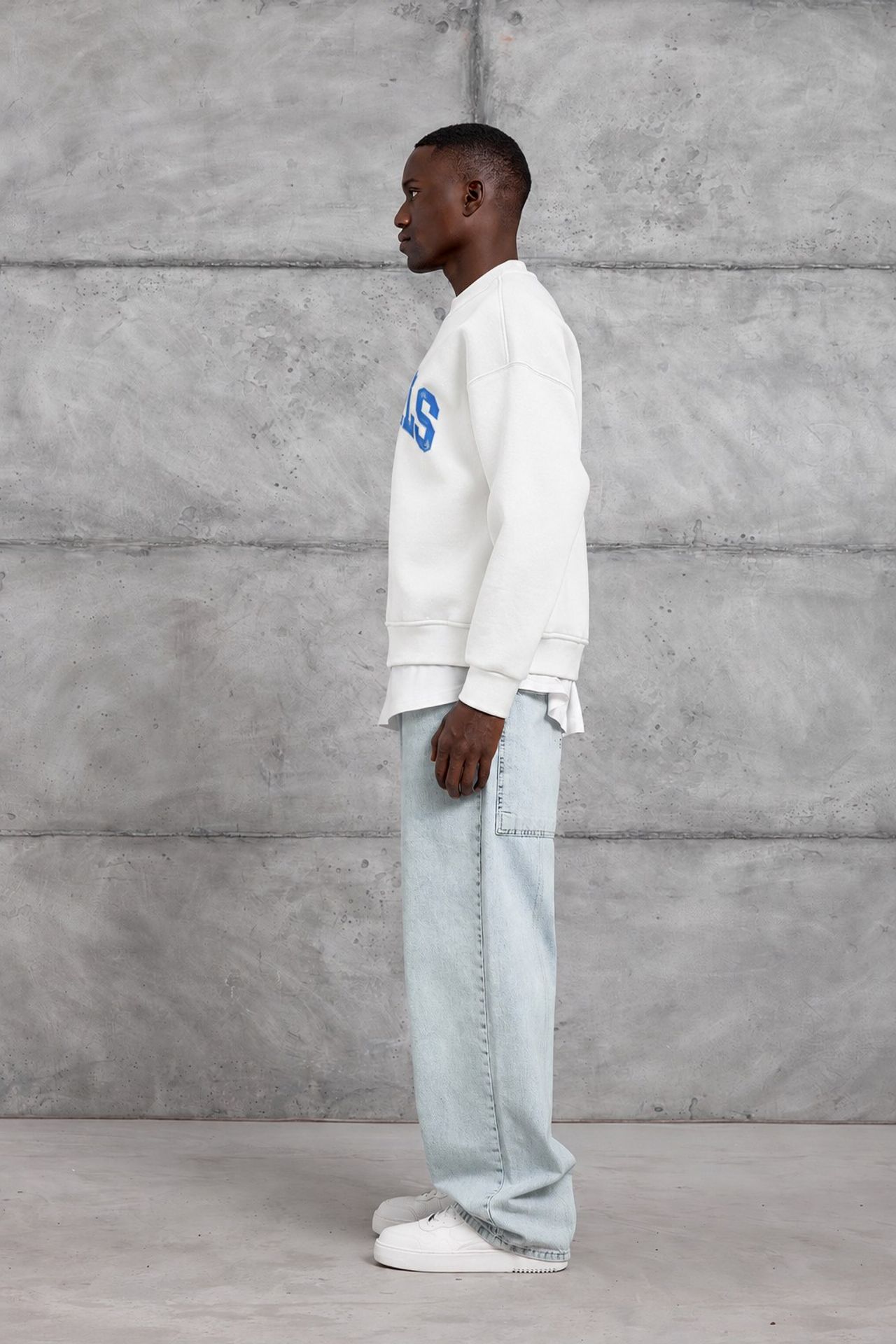 NOMARC Baskılı Geniş Kesim Bisiklet Yaka Sweatshirt 3