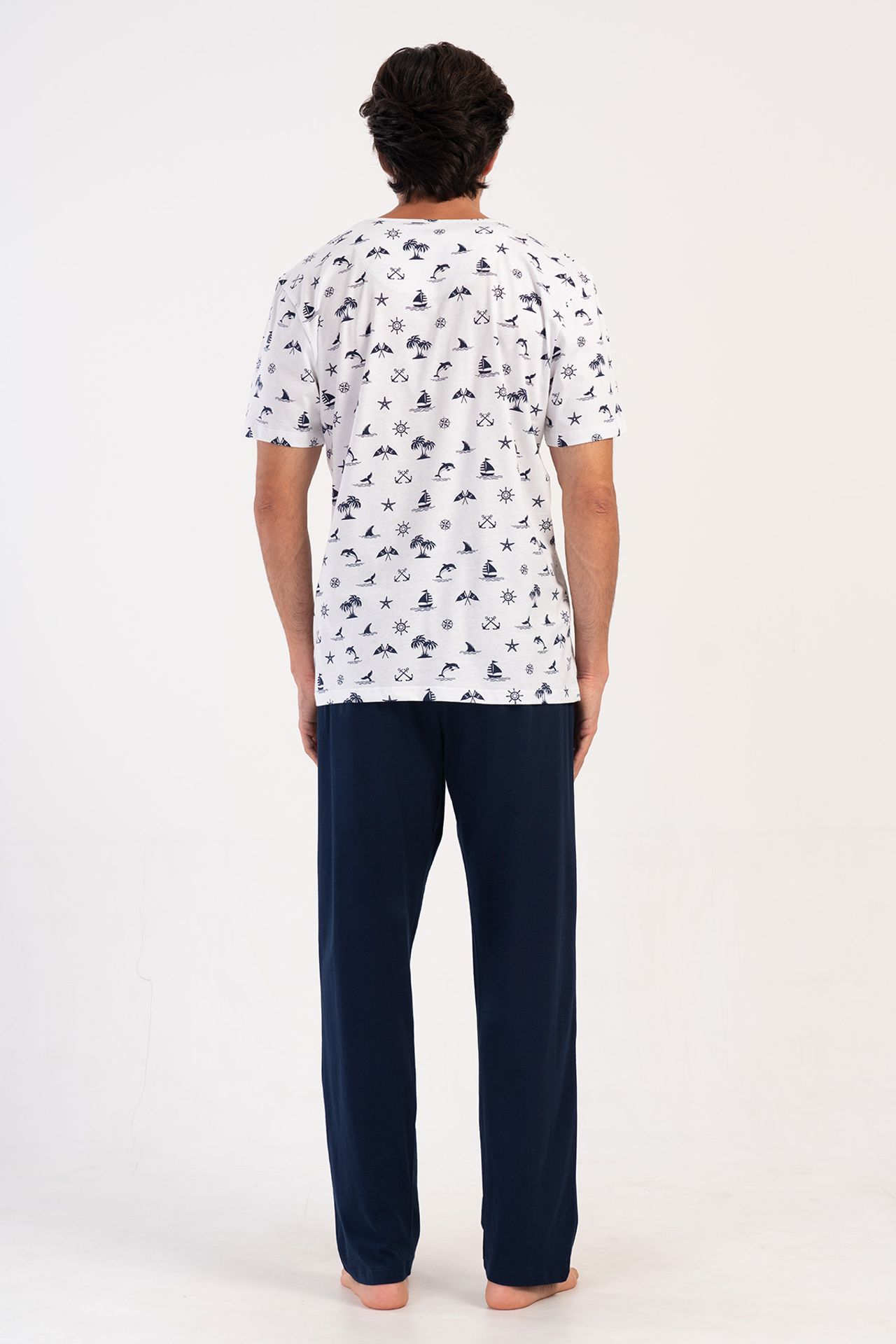 YAKE 2 Parçalı Baskılı Pijama Takımı 4