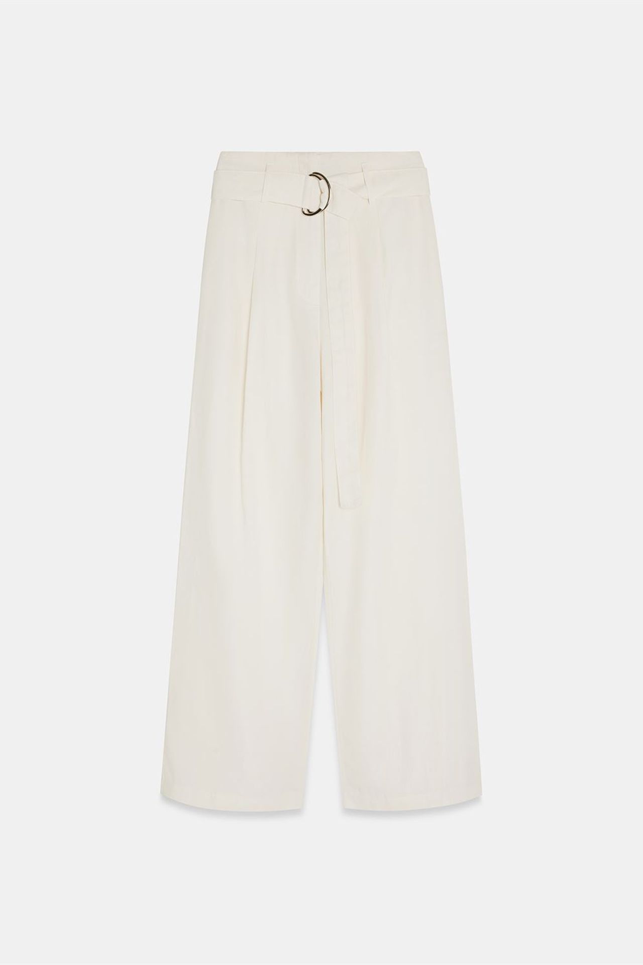 DILVIN Belted Wide-Leg Linen Blend Trousers 6