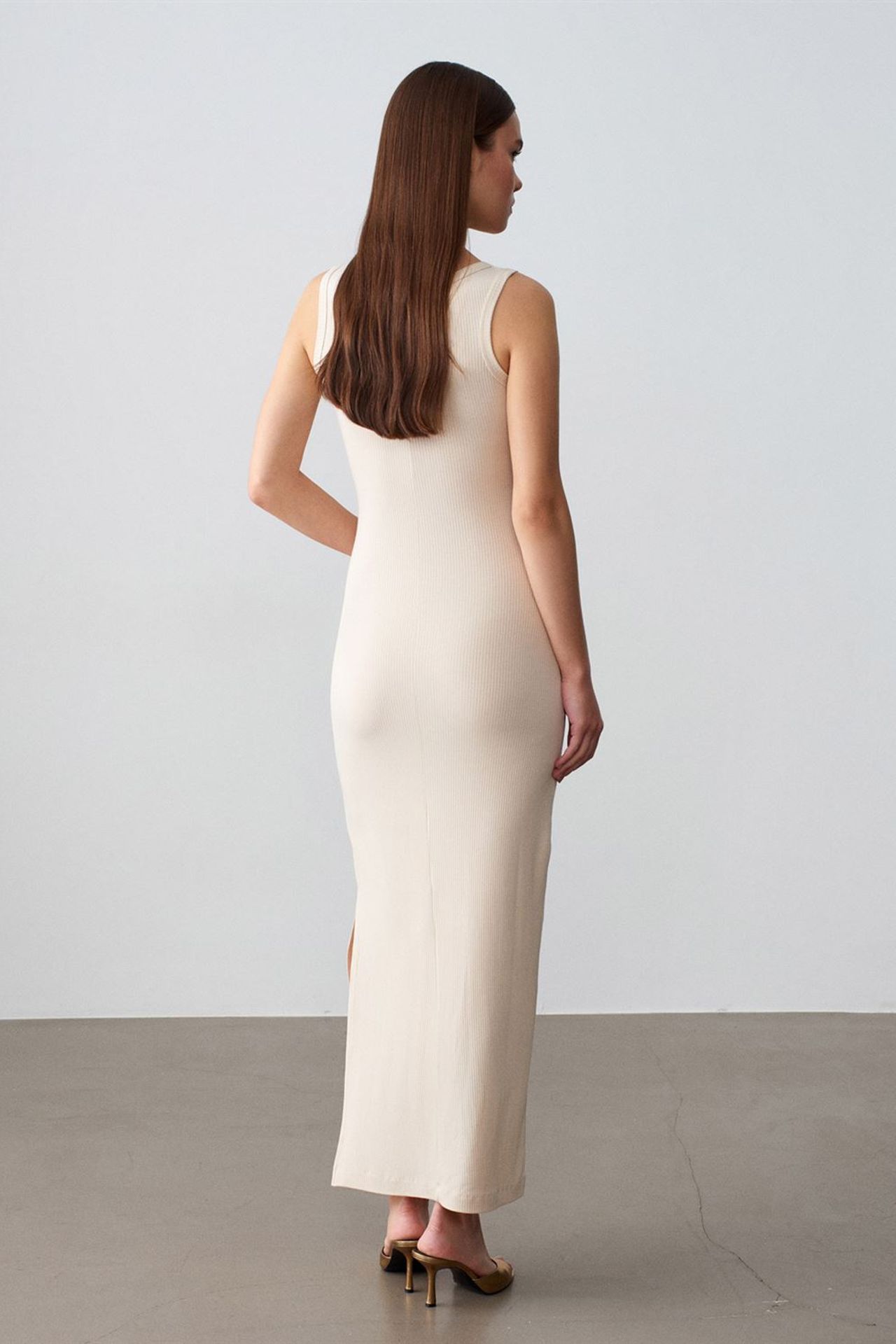 DILVIN Ribbed Sleeveless Bodycon Maxi Dress 2