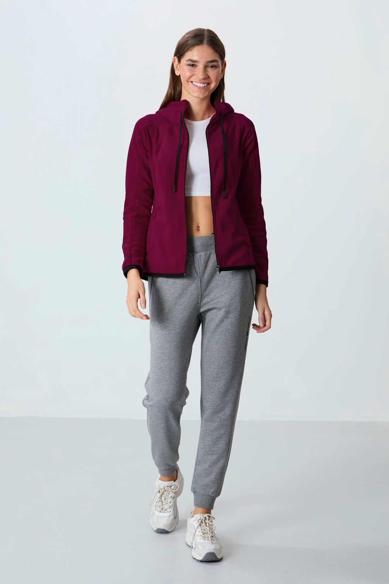 TOMMY Women's Plush Zip-up Hooded Sweatshirt 3