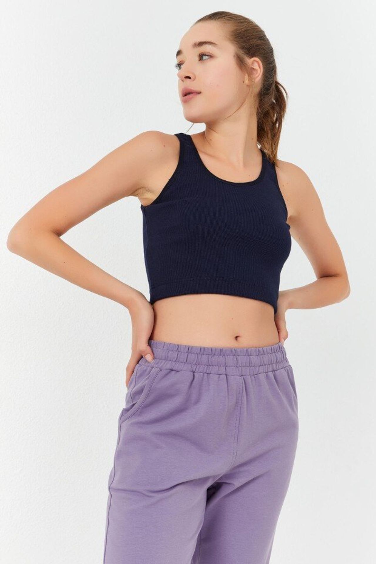 TOMMY Ribbed Cotton Blend Crop Top 3