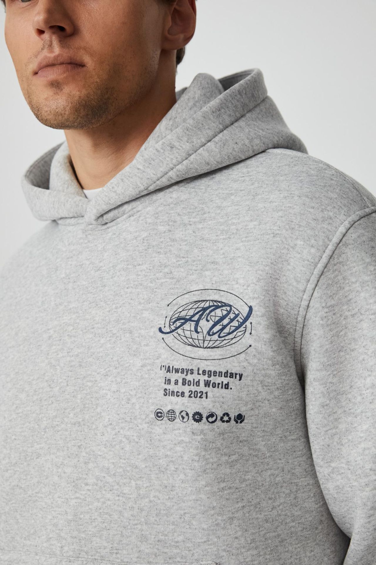 GRIMELANGE Baskılı Kapüşonlu Cepli Sweatshirt 1