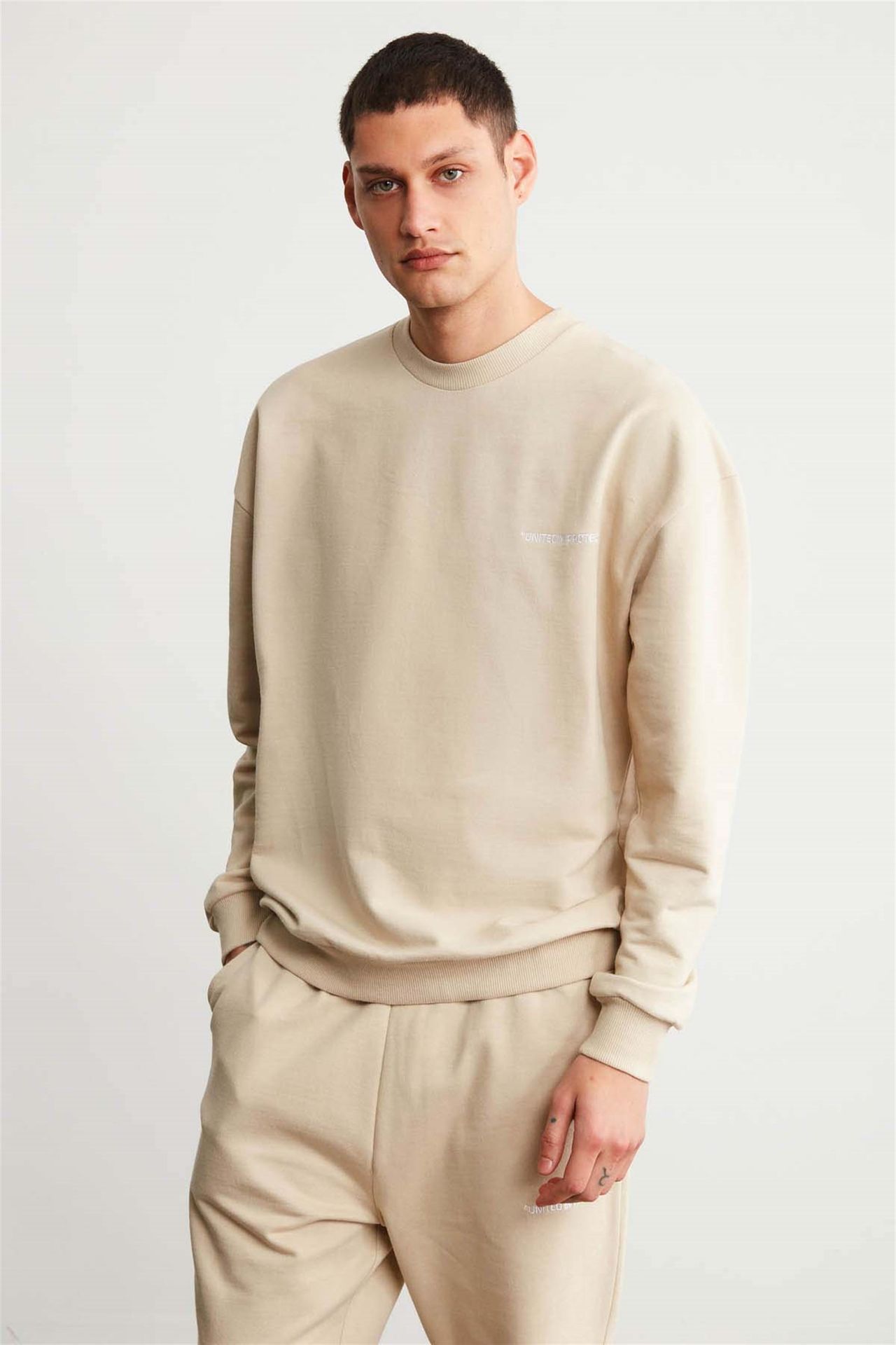 GRIMELANGE Bol Kesim Bisiklet Yaka Sweatshirt 1